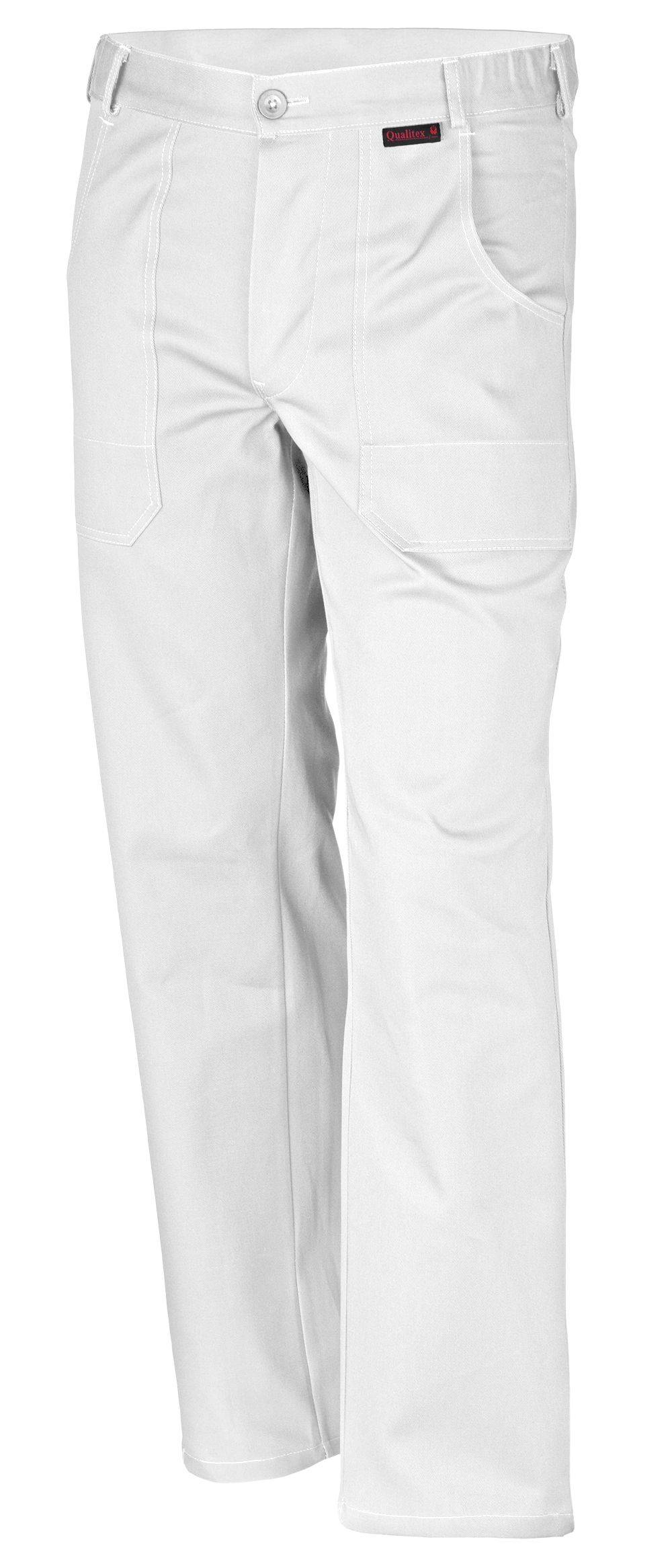 Qualitex Arbeitshose 'favorit' in weiß, Größe: 50 - Bundhose BW 320 g - strapazierfähige Werkstatthose