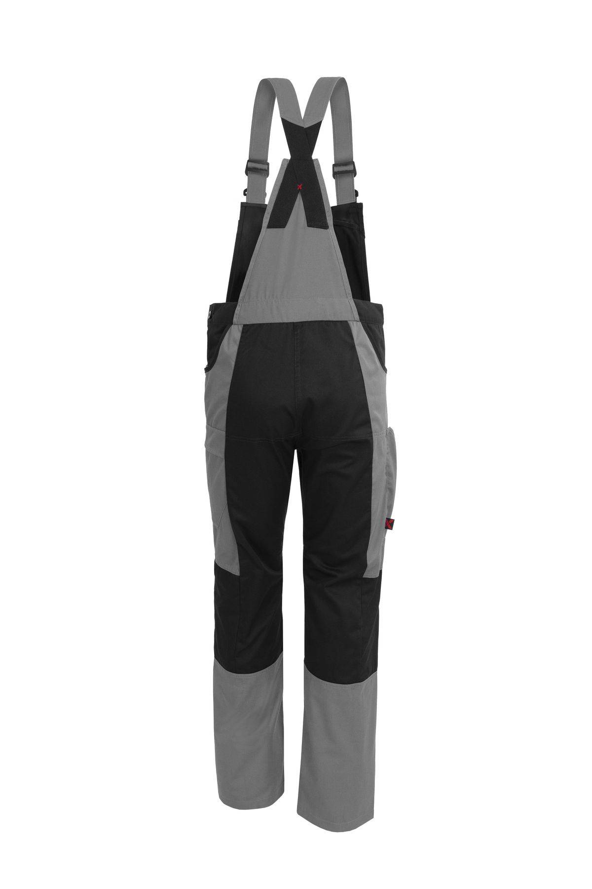 Qualitex Arbeitshose 'X-Serie' in grau/schwarz, Größe: 58 - X-trem strapazierfähige Latzhose - Blaumann