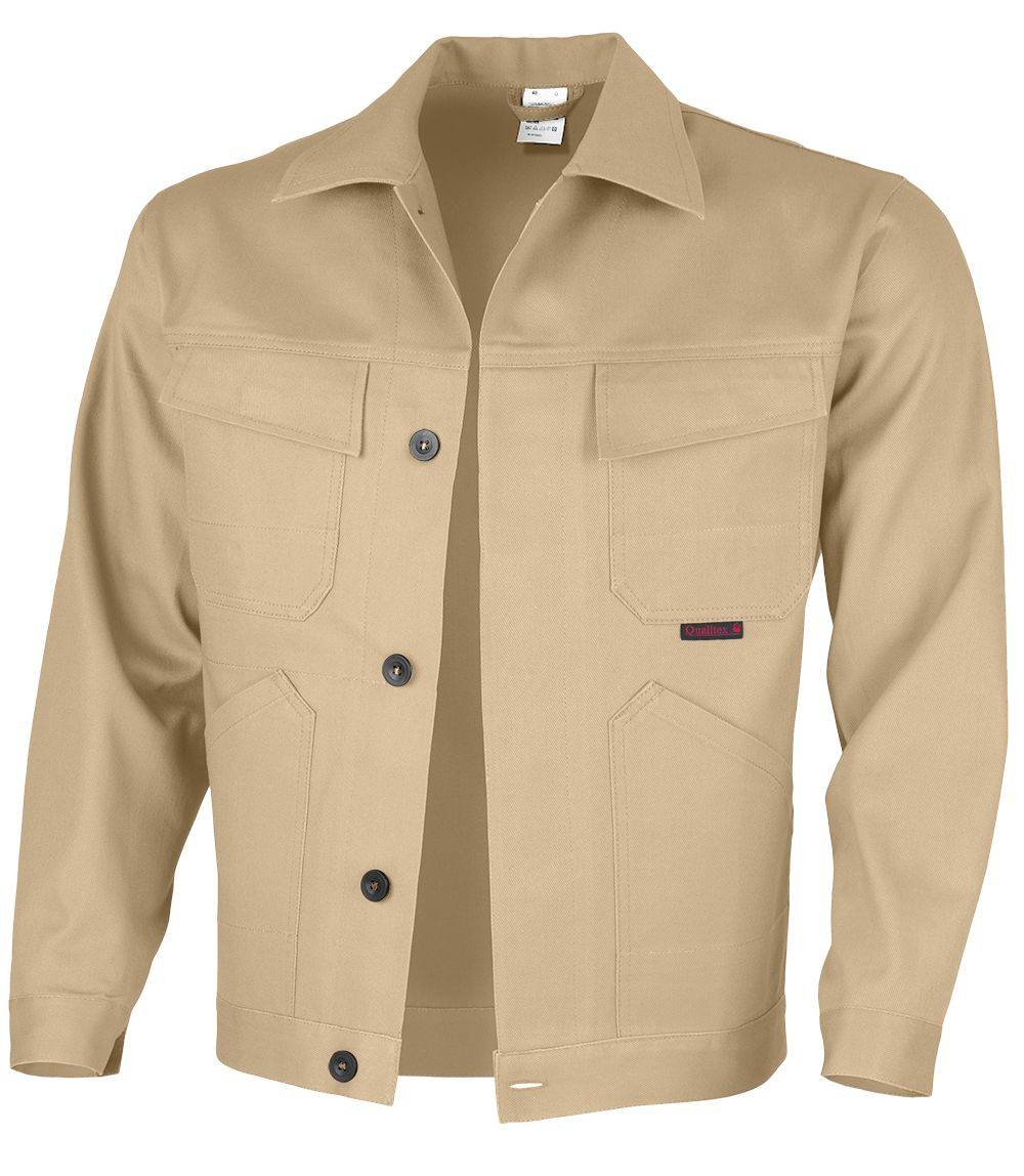 Qualitex Arbeitsjacke 'favorit' in khaki, Größe: 62 - Bundjacke BW 320 g strapazierfähige Werkstattjacke
