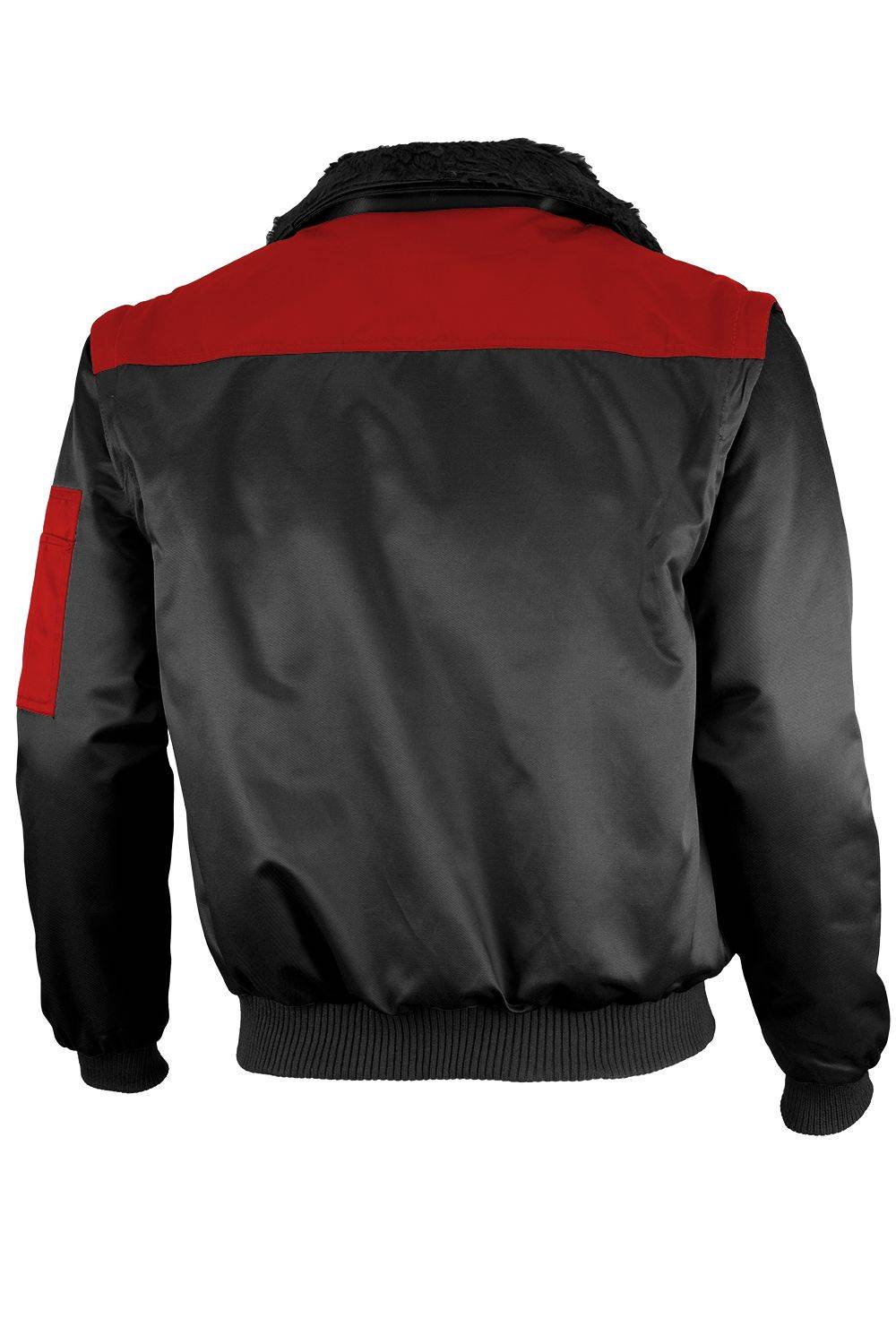 Qualitex Arbeitsjacke 'zweifarbig' in schwarz/rot, Größe: 3XL - modische Pilotenjacke - ideale Übergangsjacke