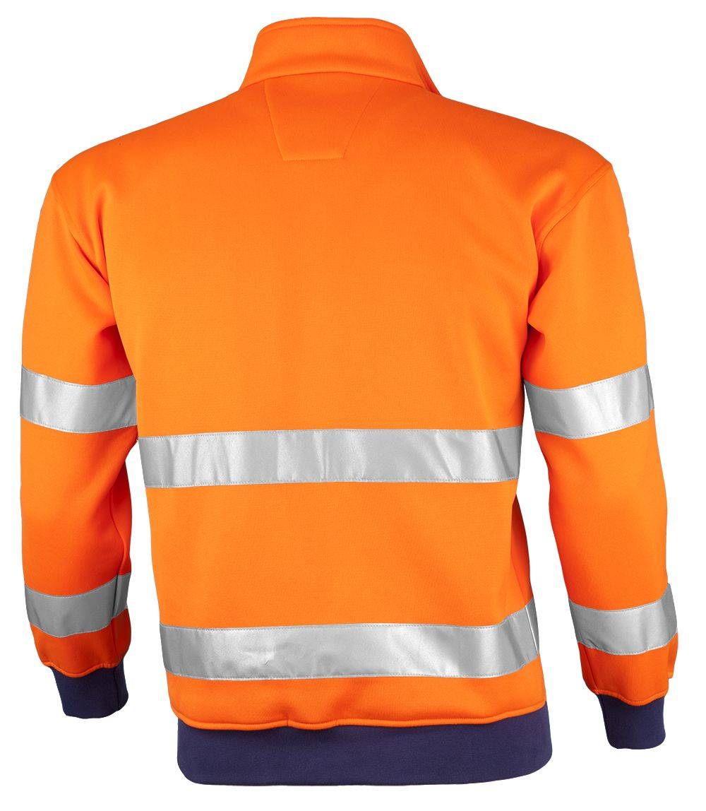 Qualitex Arbeitsshirt 'PRO Warnschutz' in warnorange, Größe: 5XL - Warnschutz-Arbeitssweatshirt für PROfessionals