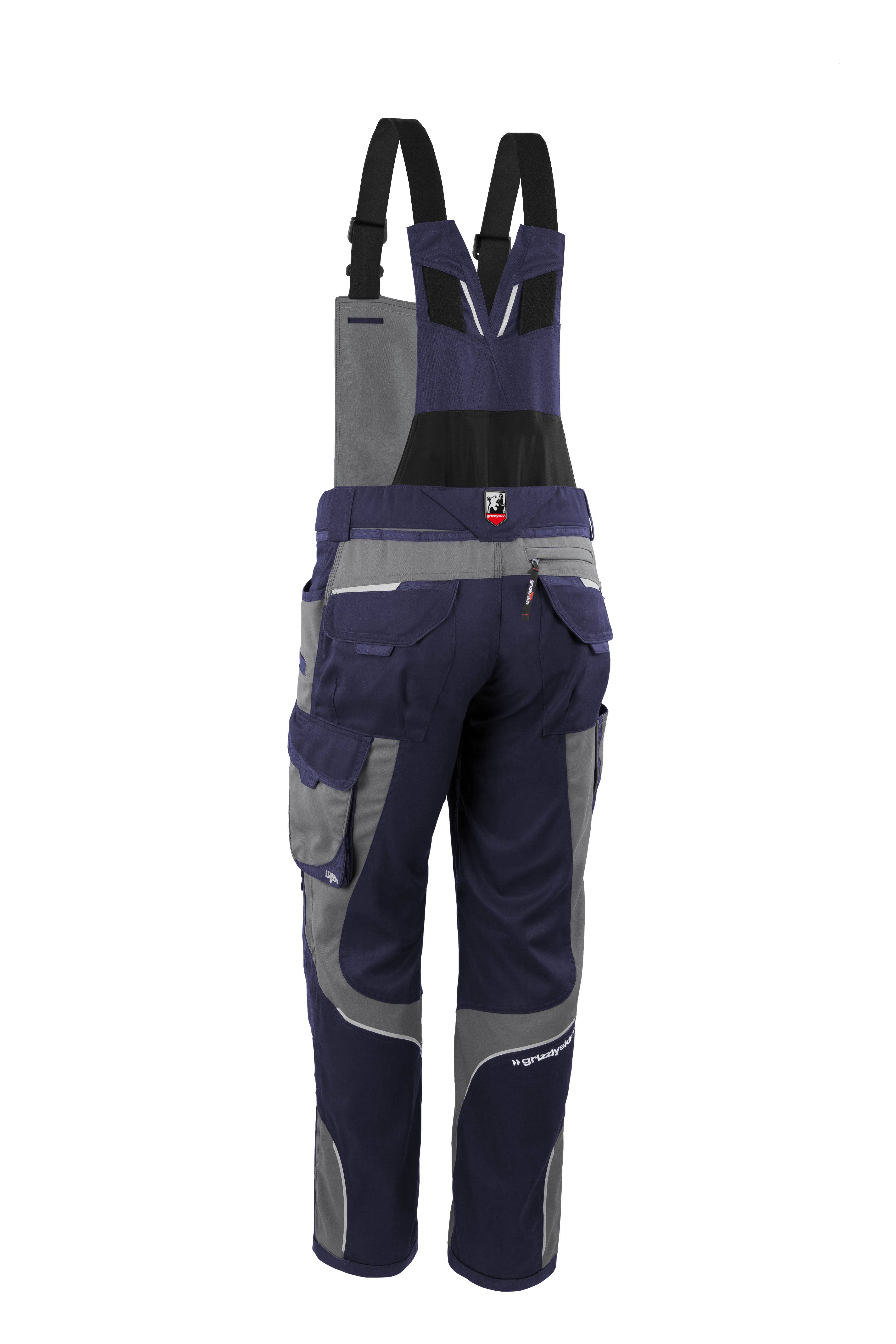 Qualitex Arbeitshose 'IRON' in marine/grau, Größe: 130 - moderne Latzhose - funktionaler Blaumann