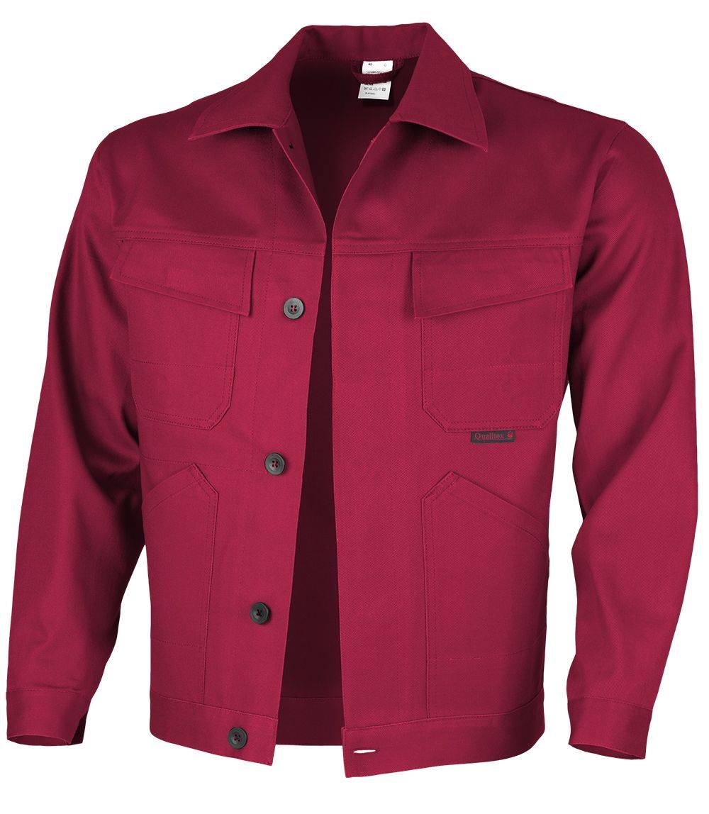 Qualitex Arbeitsjacke 'favorit' in rot, Größe: 64 - Bundjacke BW 320 g strapazierfähige Werkstattjacke