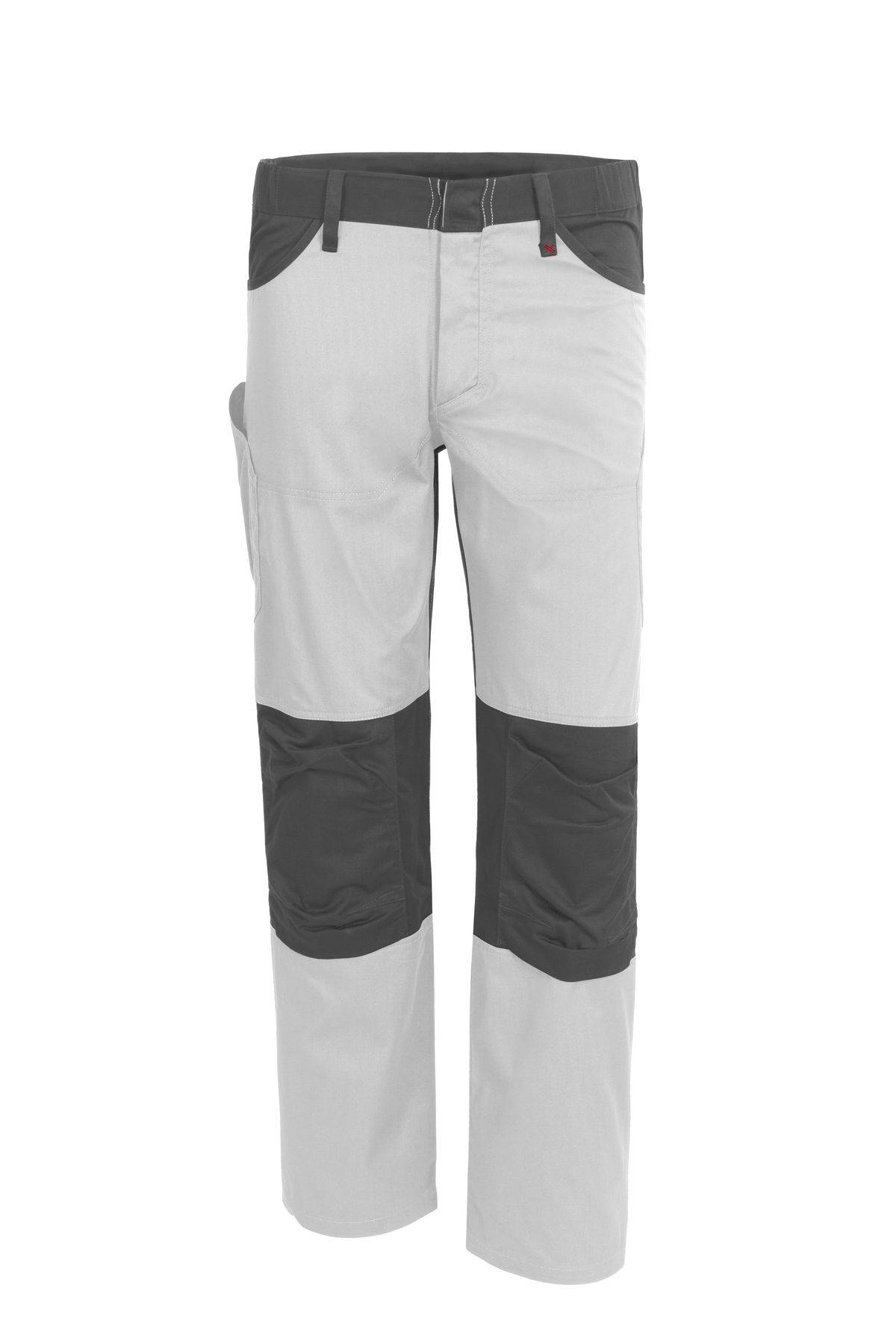 Qualitex Arbeitshose 'X-Serie' in weiß/grau, Größe: 106 - X-trem strapazierfähige Bundhose - Werkstatthose