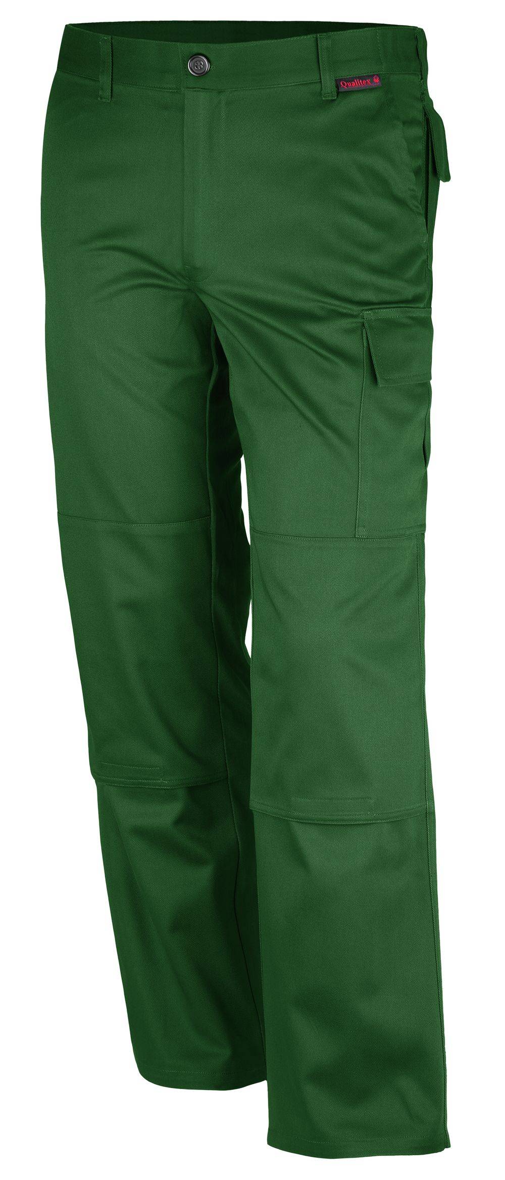 Qualitex Arbeitshose 'comfort' in grün, Größe: 48 - Bundhose MG 300 g - komfortable Werkstatthose