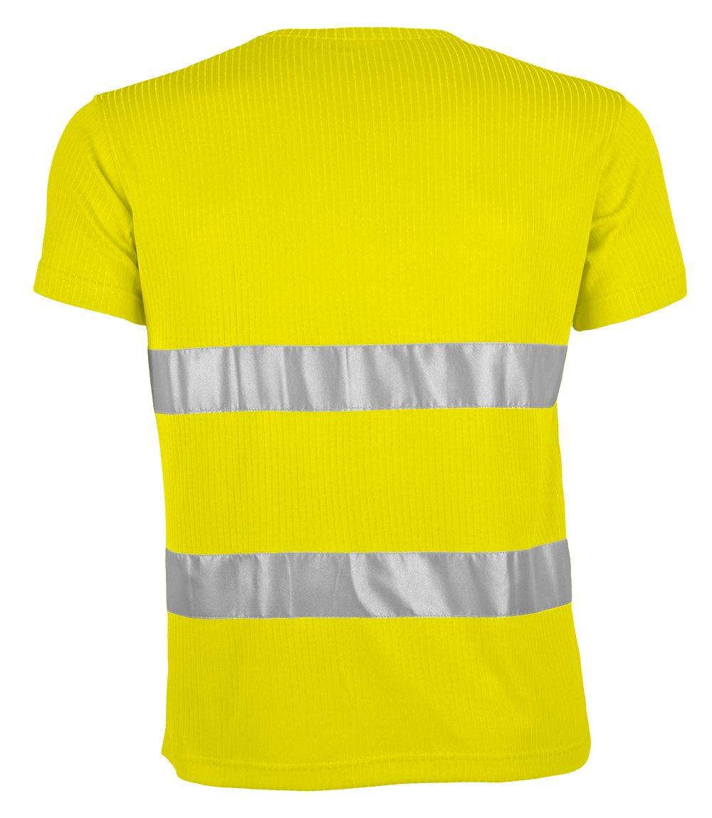 Qualitex Arbeitsshirt 'PRO Warnschutz' in warngelb, Größe: M - Warnschutz-Arbeitsshirt für PROfessionals