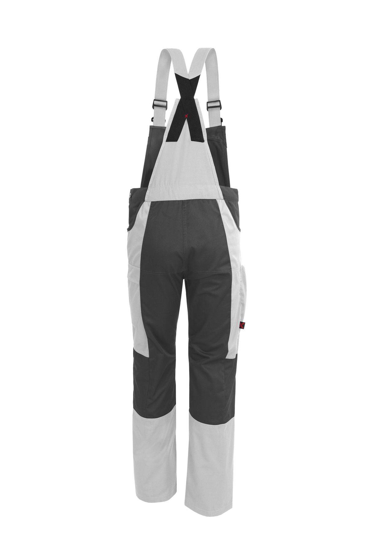 Qualitex Arbeitshose 'X-Serie' in weiß/grau, Größe: 50 - X-trem strapazierfähige Latzhose - Blaumann