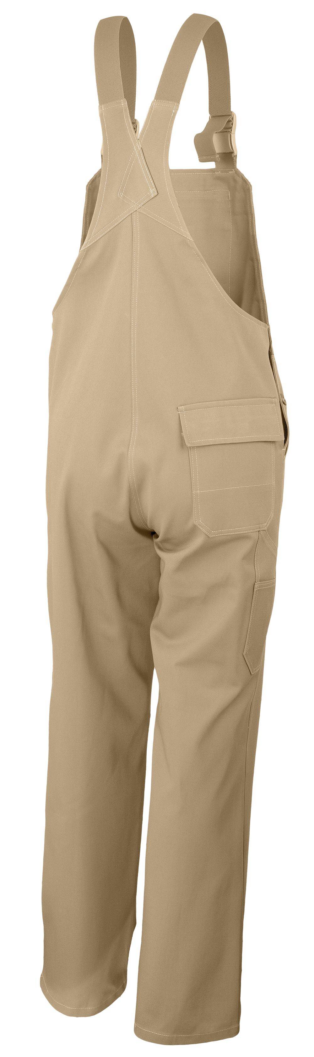 Qualitex Arbeitshose 'favorit' in khaki, Größe: 102 - Latzhose BW 320 g - strapazierfähiger Blaumann