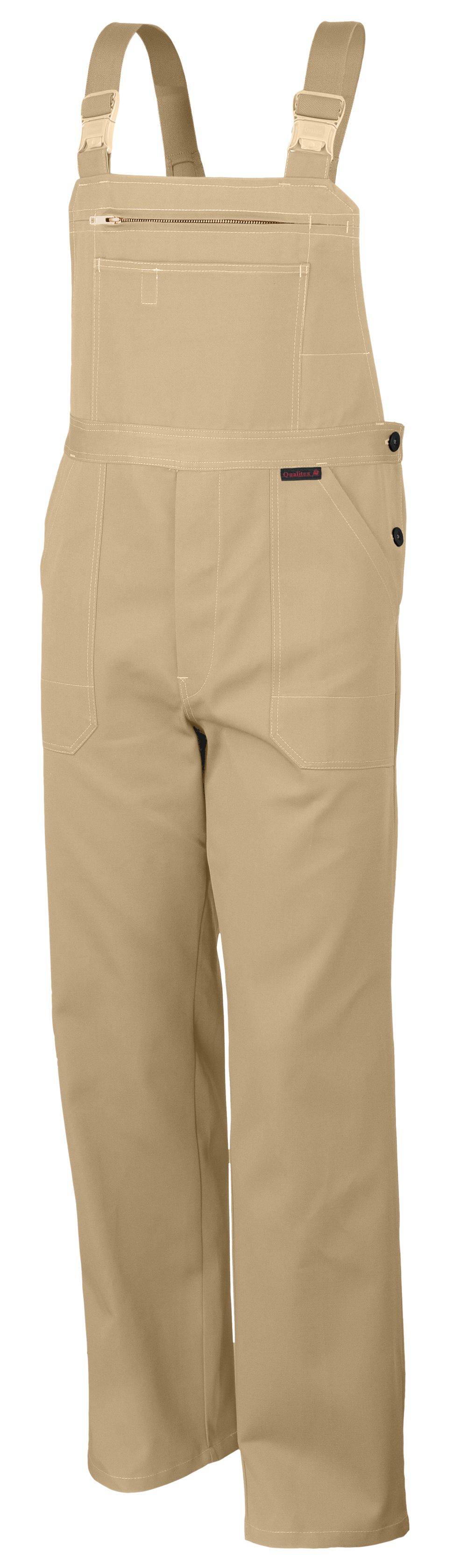 Qualitex Arbeitshose 'favorit' in khaki, Größe: 28 - Latzhose BW 320 g - strapazierfähiger Blaumann