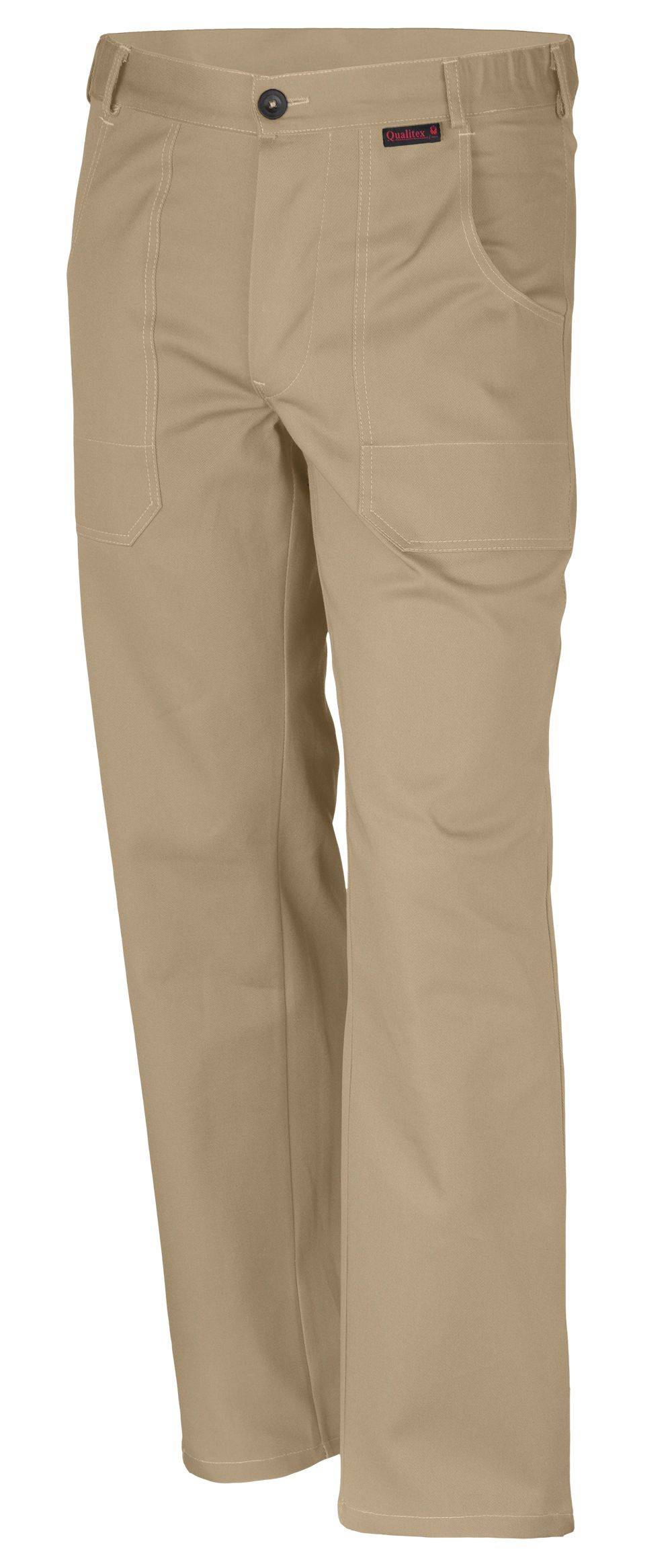 Qualitex Arbeitshose 'favorit' in khaki, Größe: 42 - Bundhose BW 320 g - strapazierfähige Werkstatthose