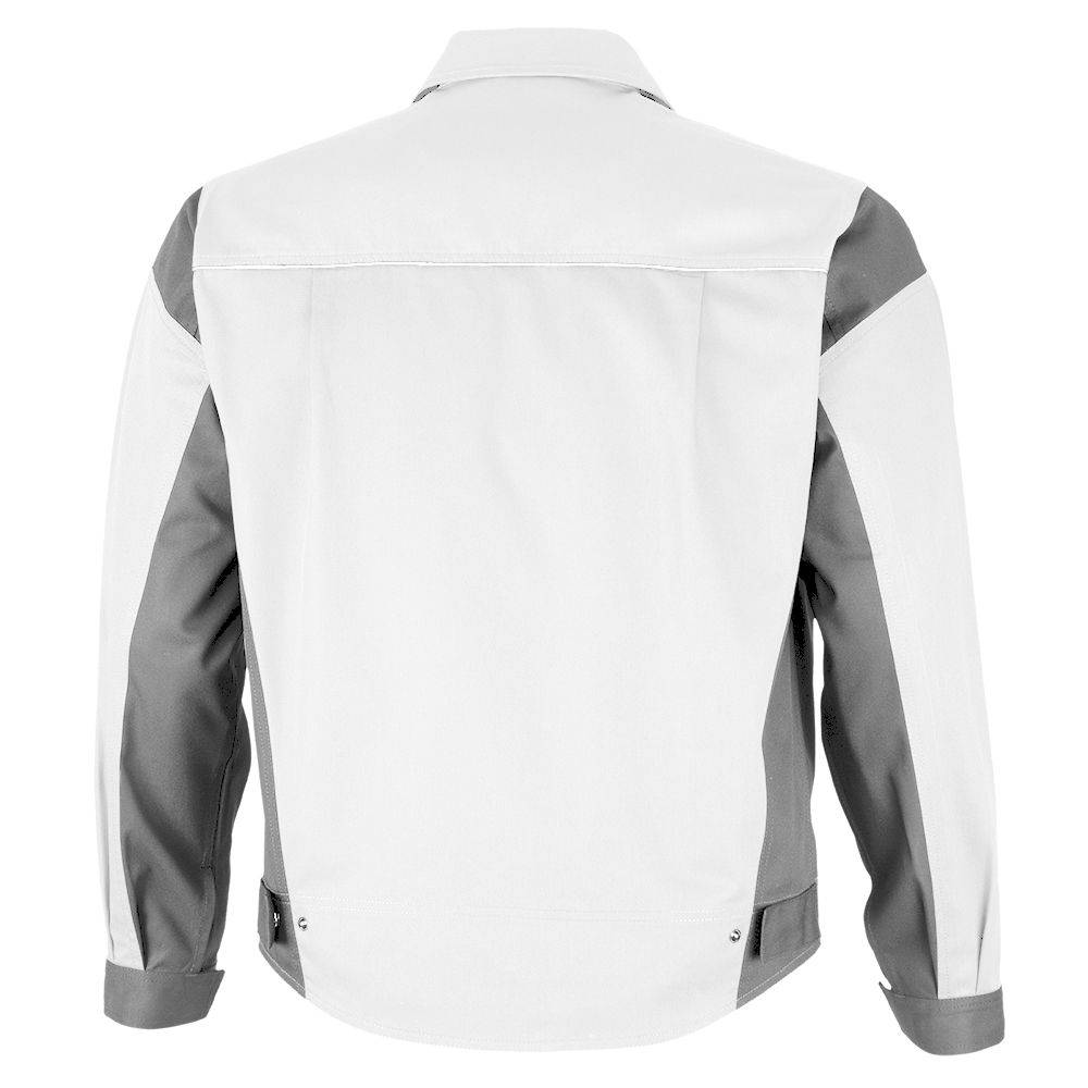 Qualitex Arbeitsjacke 'PRO' in weiß/grau, Größe: 64 - Bundjacke MG 245 g - PROfessionals-Werkstattjacke