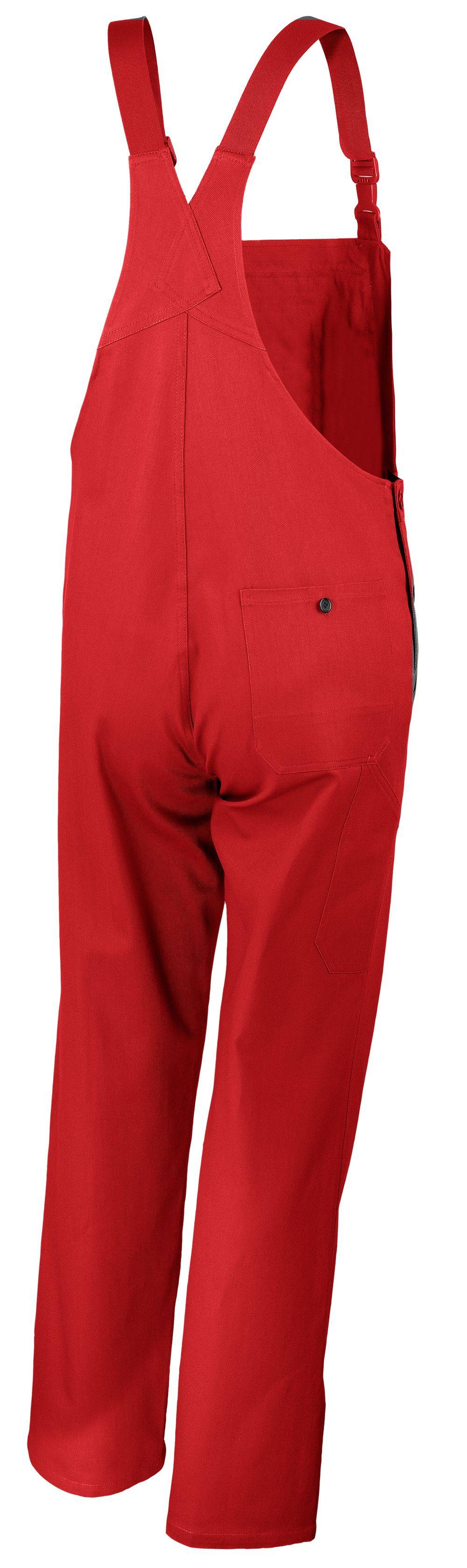 Qualitex Arbeitshose 'classic' in feuerrot, Größe: 56 - Latzhose BW 270 g - klassischer Blaumann
