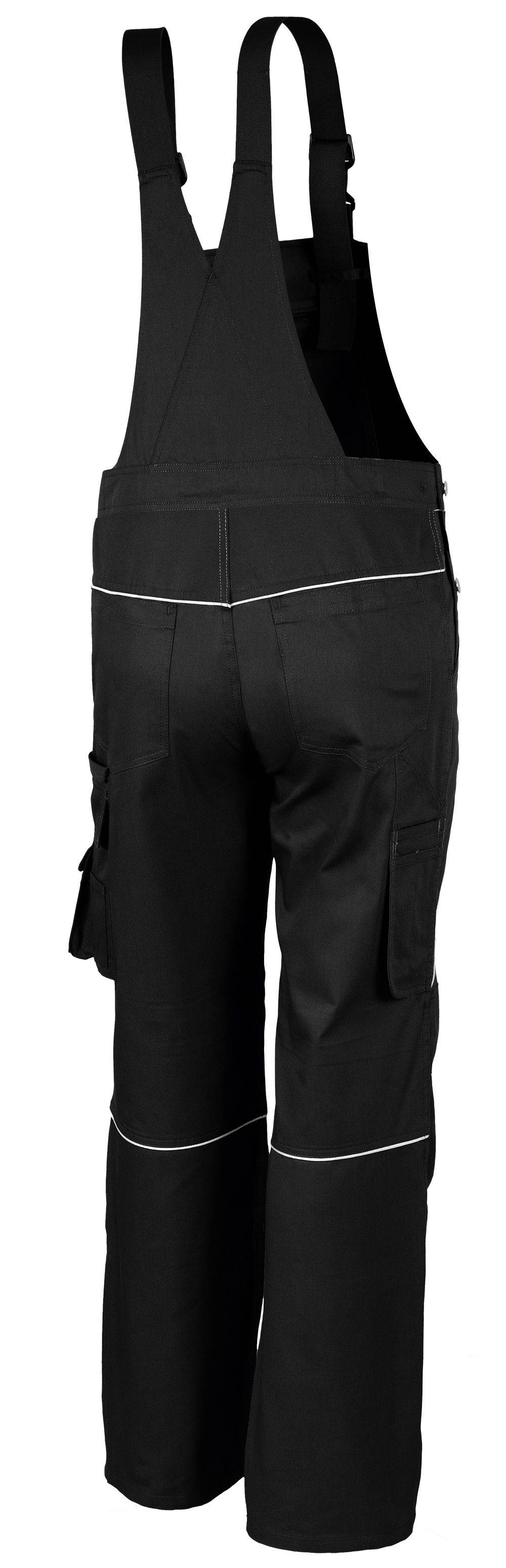 Qualitex Arbeitshose 'PRO' in schwarz, Größe: 46 - Latzhose MG 245 g - Blaumann für PROfessionals