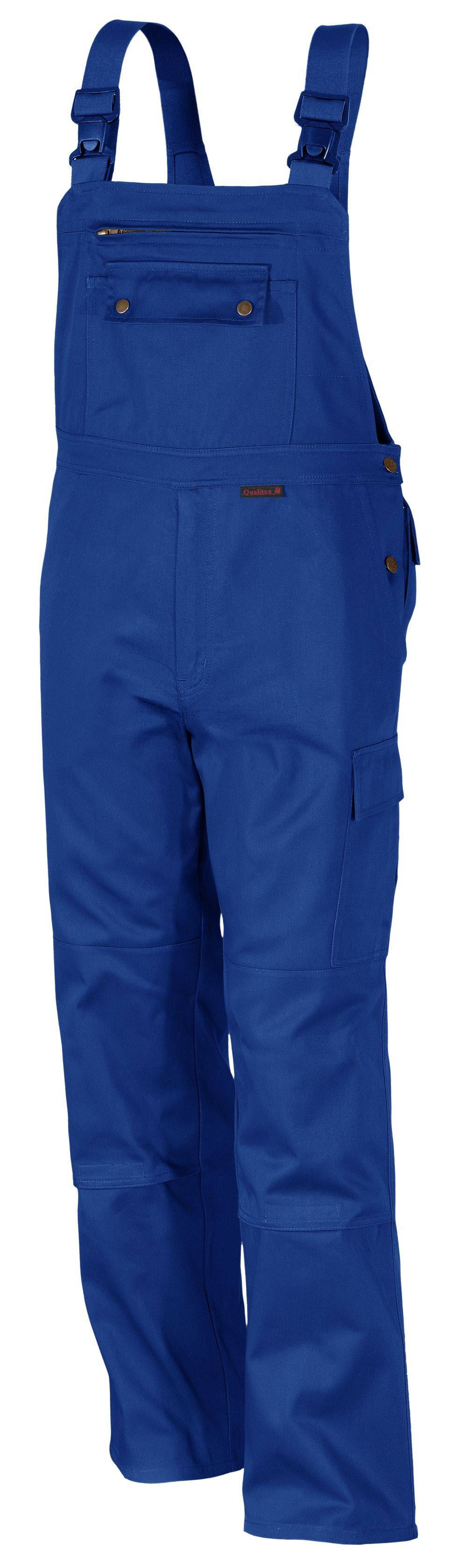 Qualitex Arbeitshose 'comfort' in kornblau, Größe: 98 - Latzhose MG 300 g - komfortable Blaummann