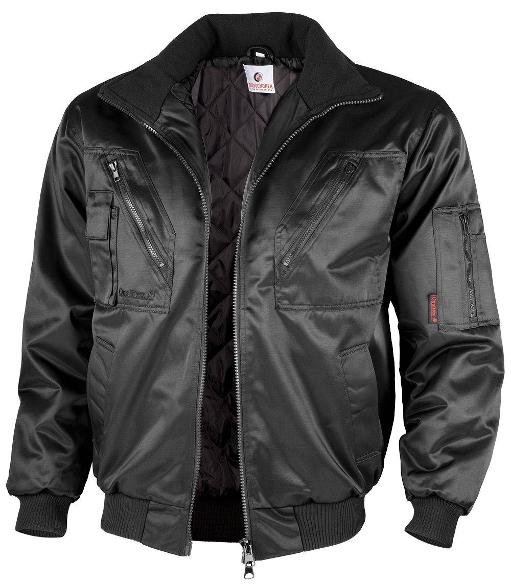 Qualitex Arbeitsjacke 'feste Arme & Steppfutter' in schwarz, Größe: XL - klassische Pilotenjacke - ideale Übergangsjacke