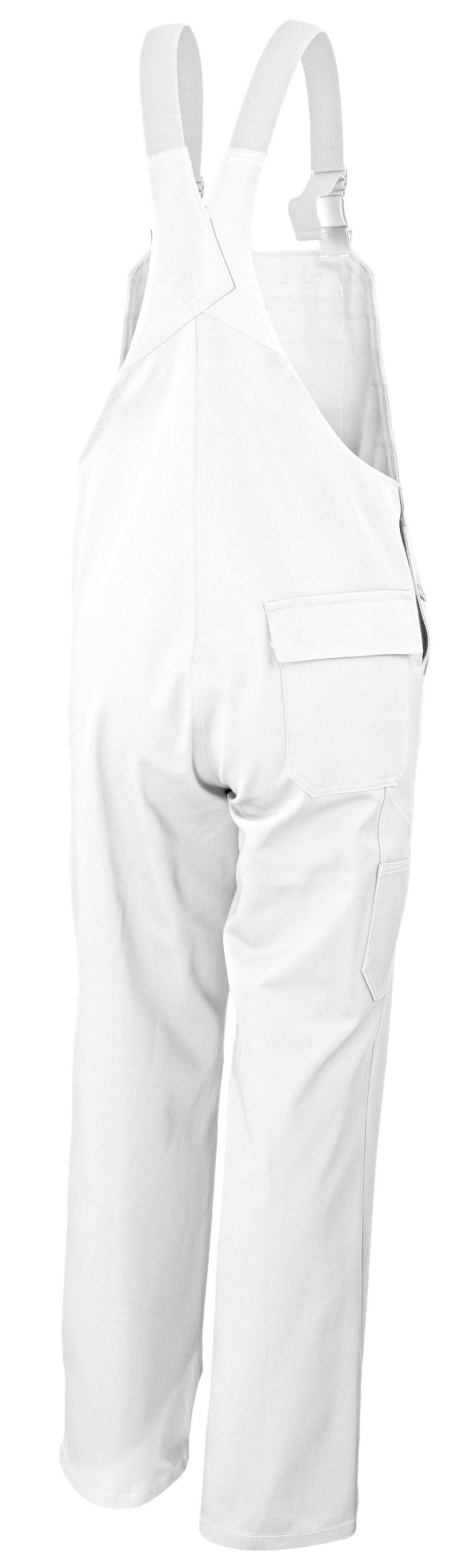 Qualitex Arbeitshose 'favorit' in weiß, Größe: 52 - Latzhose BW 320 g - strapazierfähiger Blaumann