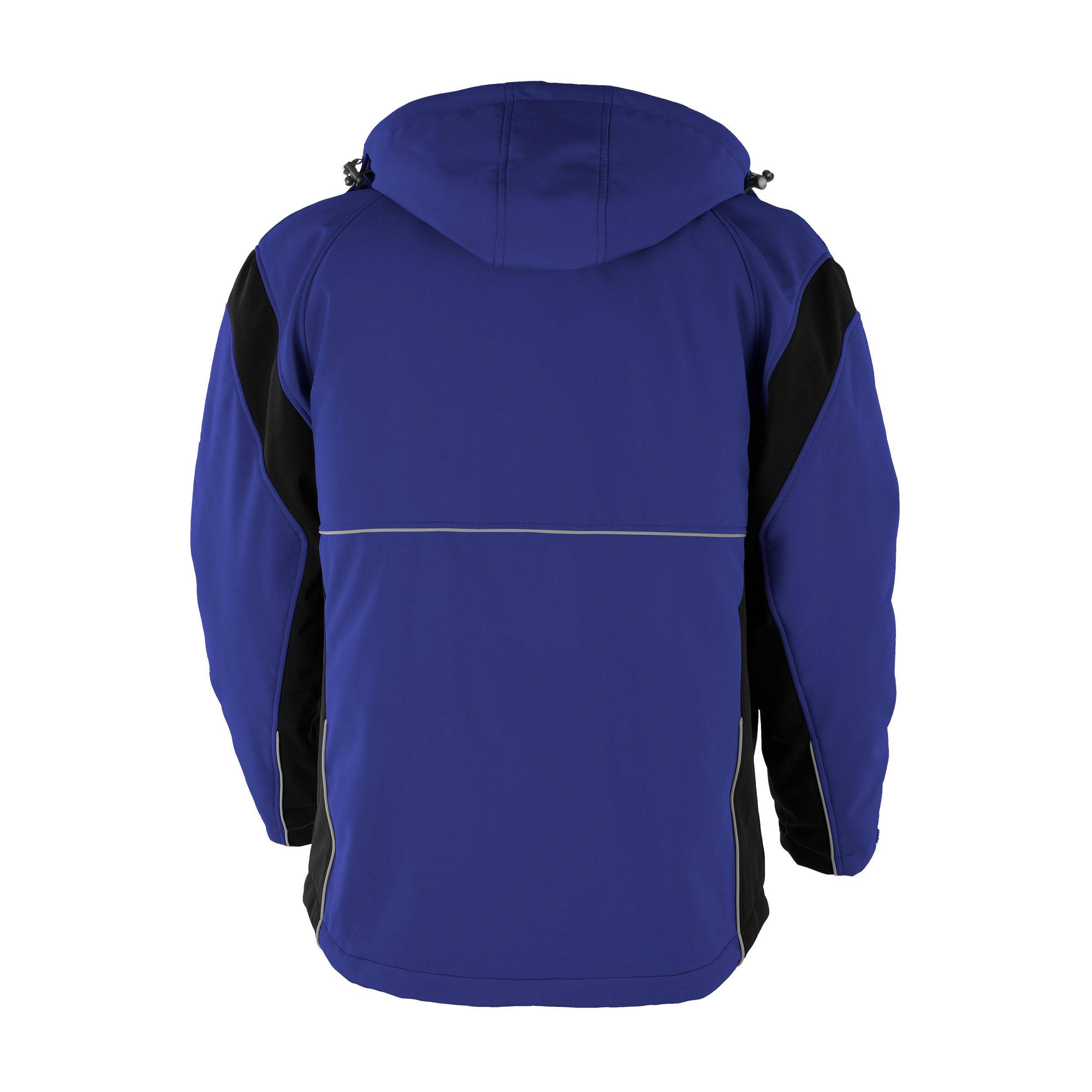 Qualitex Arbeitsjacke 'PRO' in kornblau/schwarz, Größe: S - wetterfeste Winterjacke - Softshelljacke