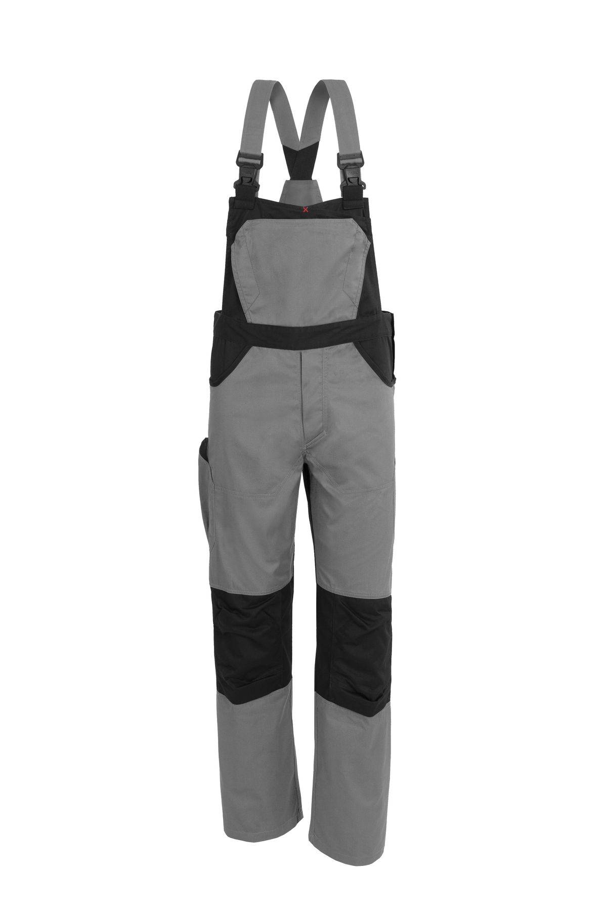 Qualitex Arbeitshose 'X-Serie' in grau/schwarz, Größe: 68 - X-trem strapazierfähige Latzhose - Blaumann