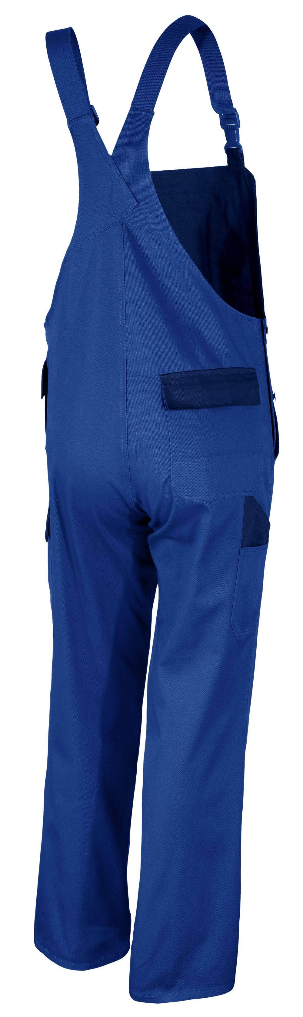 Qualitex Arbeitshose 'image' in kornblau/marine, Größe: 52 - Latzhose MG 300 g - stylische Blaummann