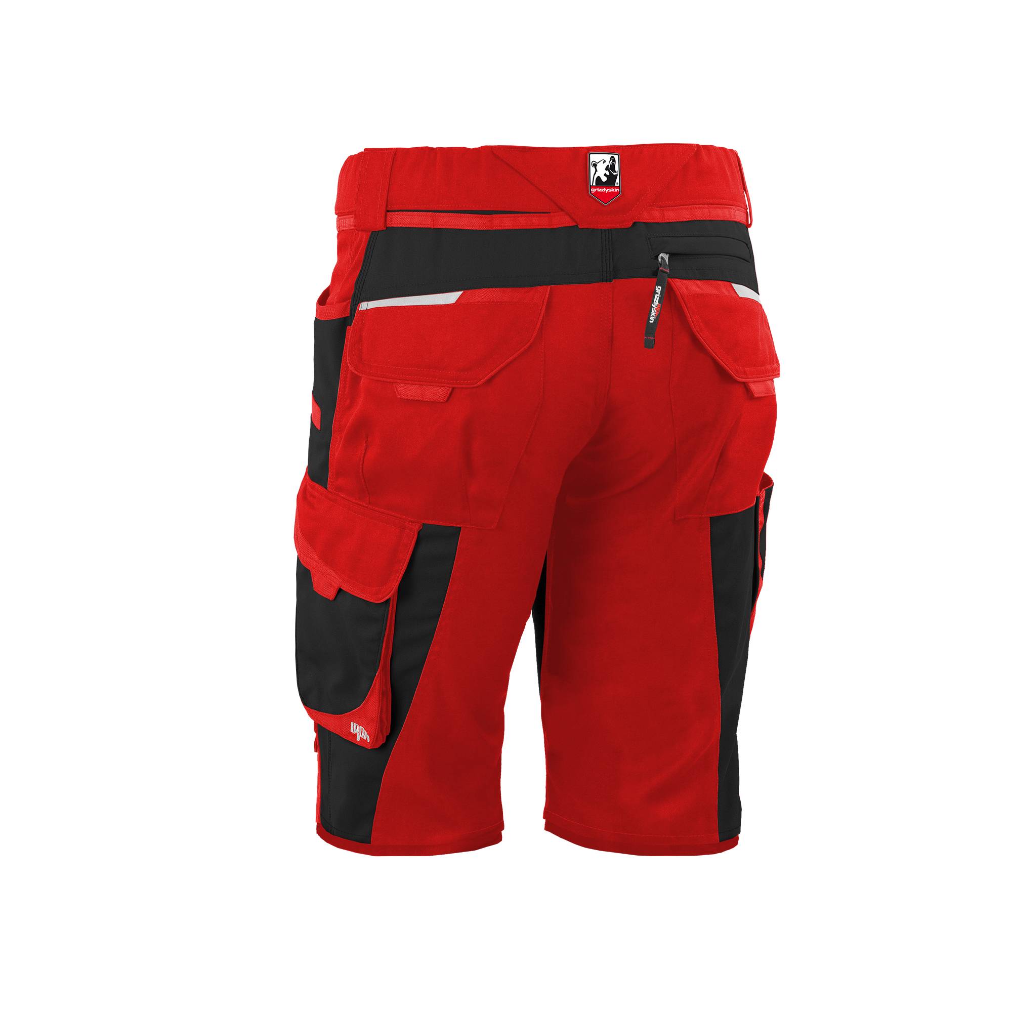 Qualitex Arbeitsshorts 'IRON' in rot/schwarz, Größe: 74 - modern kurze Arbeitshose - funktional-erweiterbar