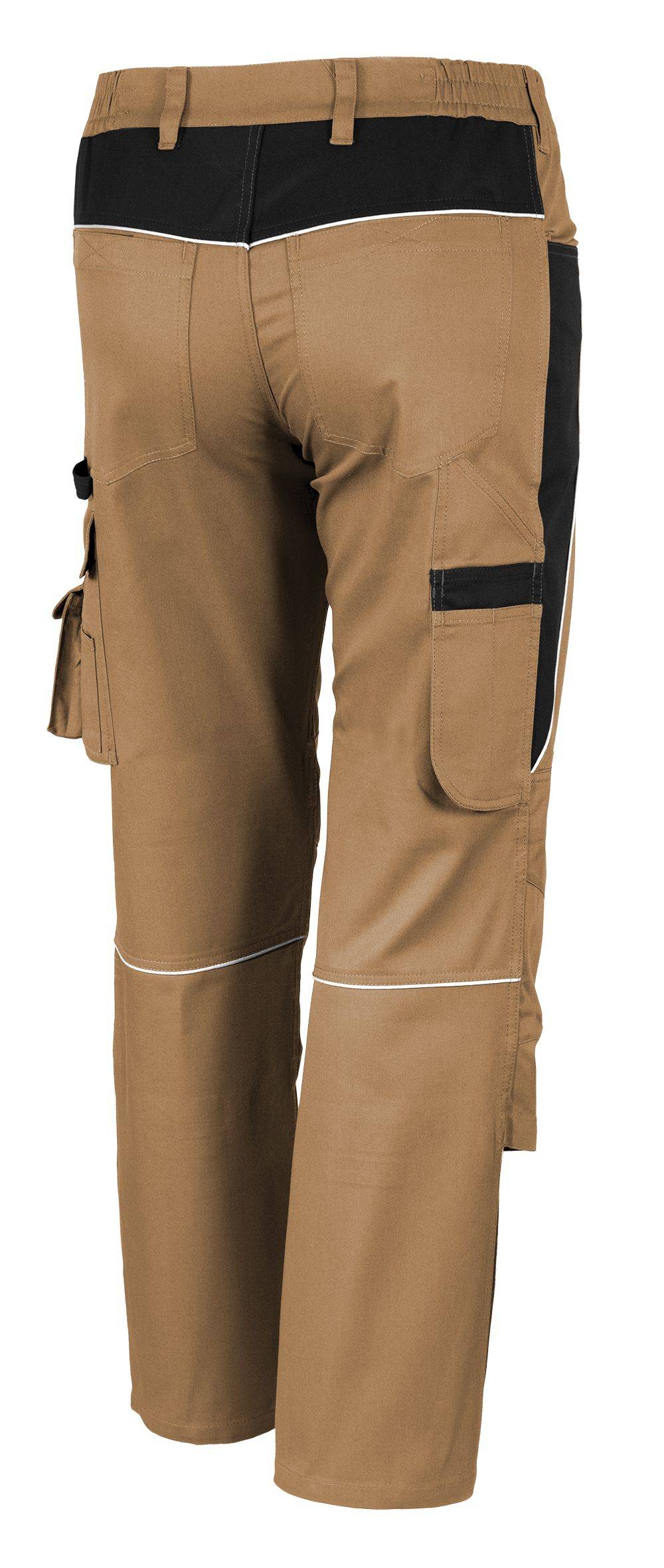 Qualitex Arbeitshose 'PRO' in khaki/schwarz, Größe: 25 - Bundhose MG 245 g - PROfessionals-Werkstatthose
