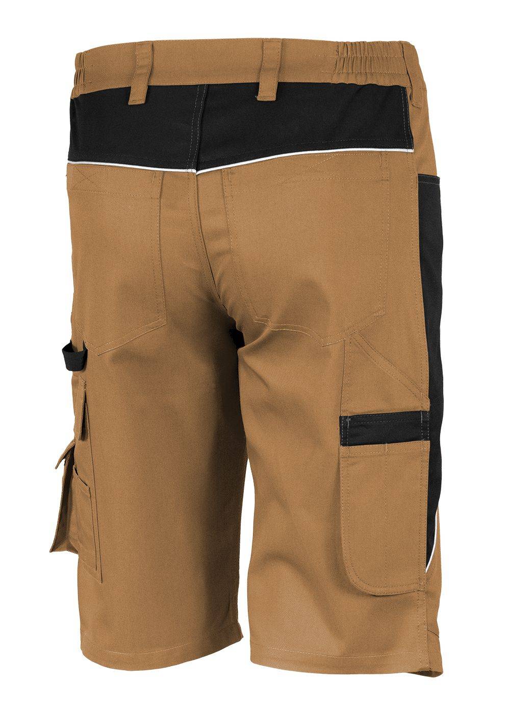 Qualitex Arbeitsshorts 'PRO' in khaki/schwarz, Größe: 48 - kurze Arbeitshose MG 245 g - für PROfessionals