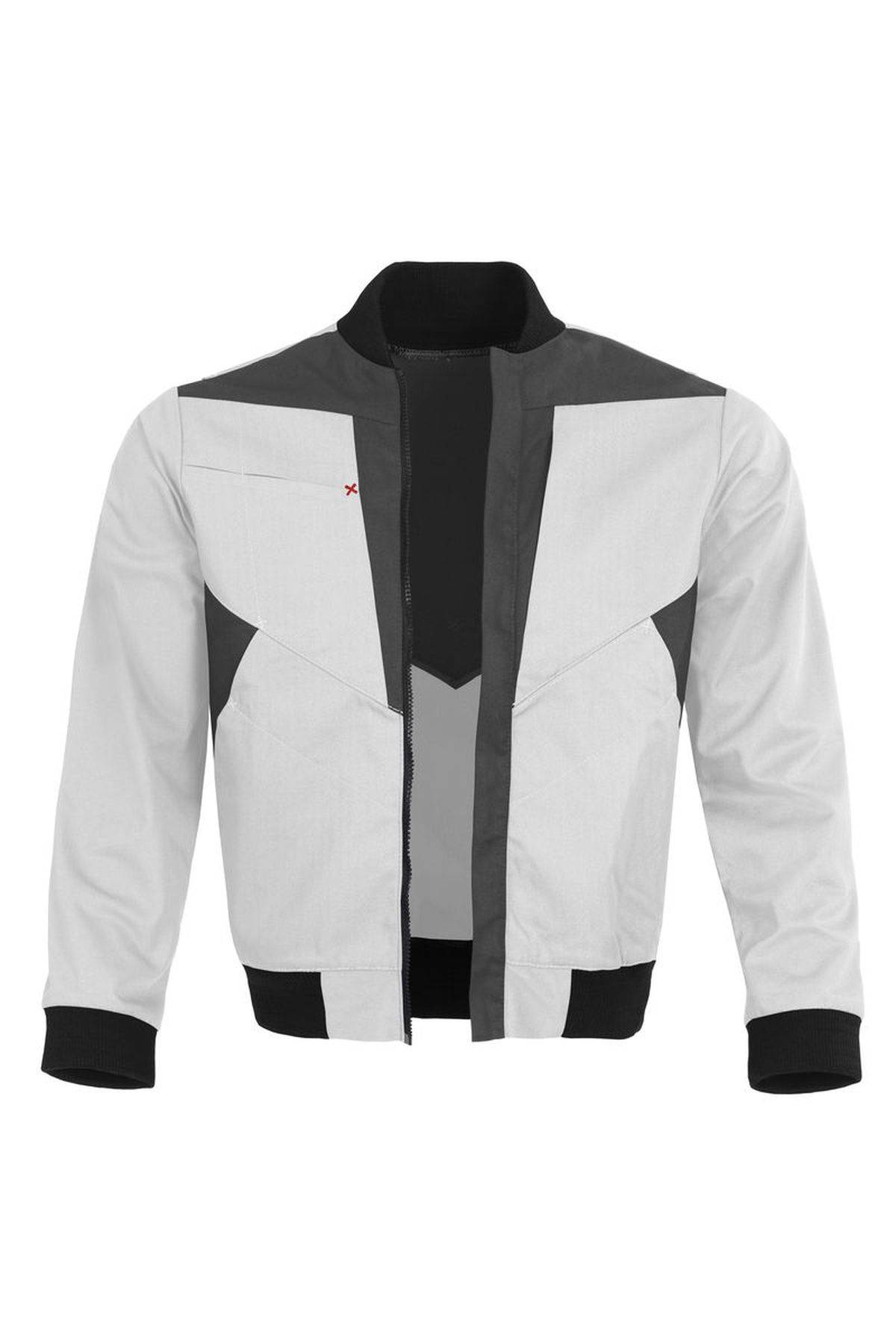 Qualitex Arbeitsjacke 'X-Serie' in weiss/grau, Größe: M - X-trem strapazierfähige Bundjacke - Werkstattjacke