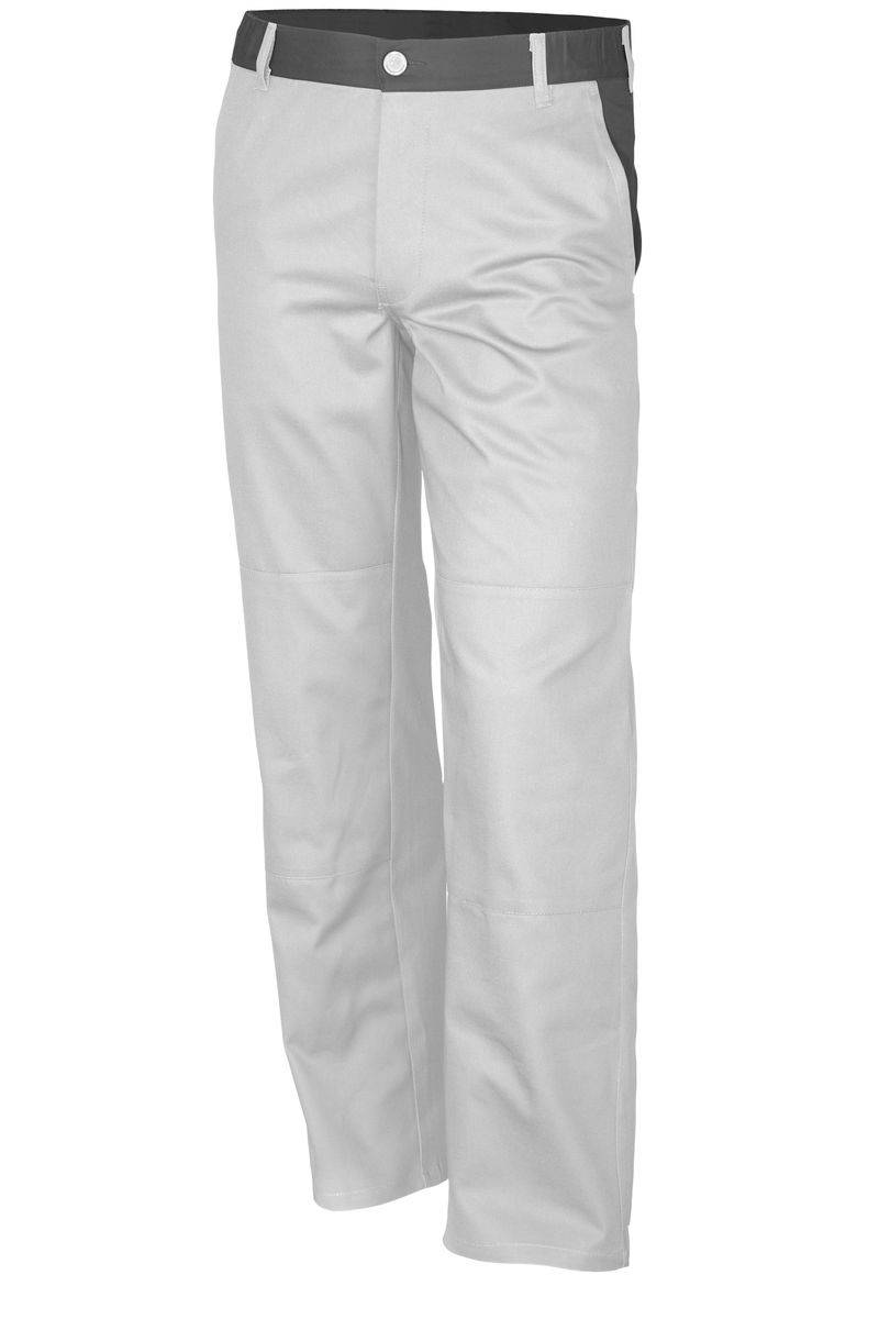 Qualitex Arbeitshose 'basic 2-farbig' in weiss/grau, Größe: 48 - Bundhose BW 240 g - standard Werkstatthose