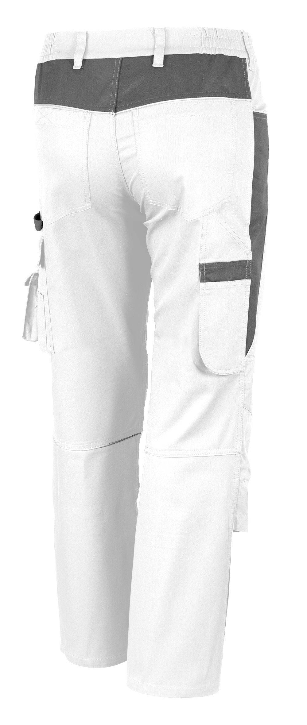 Qualitex Arbeitshose 'PRO' in weiß/grau, Größe: 52 - Bundhose MG 245 g - PROfessionals-Werkstatthose
