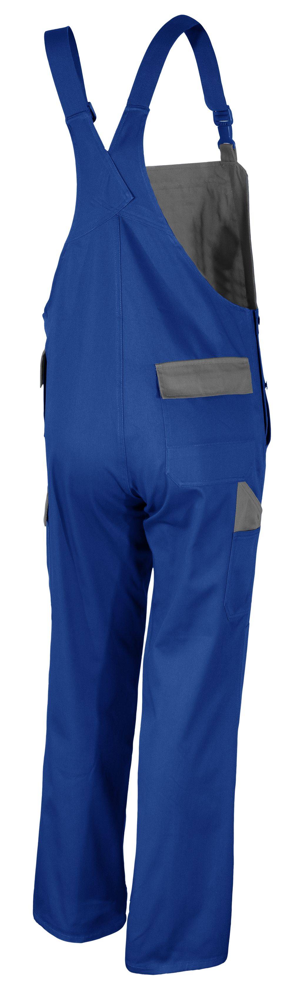 Qualitex Arbeitshose 'image' in kornblau/hellgrau, Größe: 106 - Latzhose MG 300 g - stylische Blaummann
