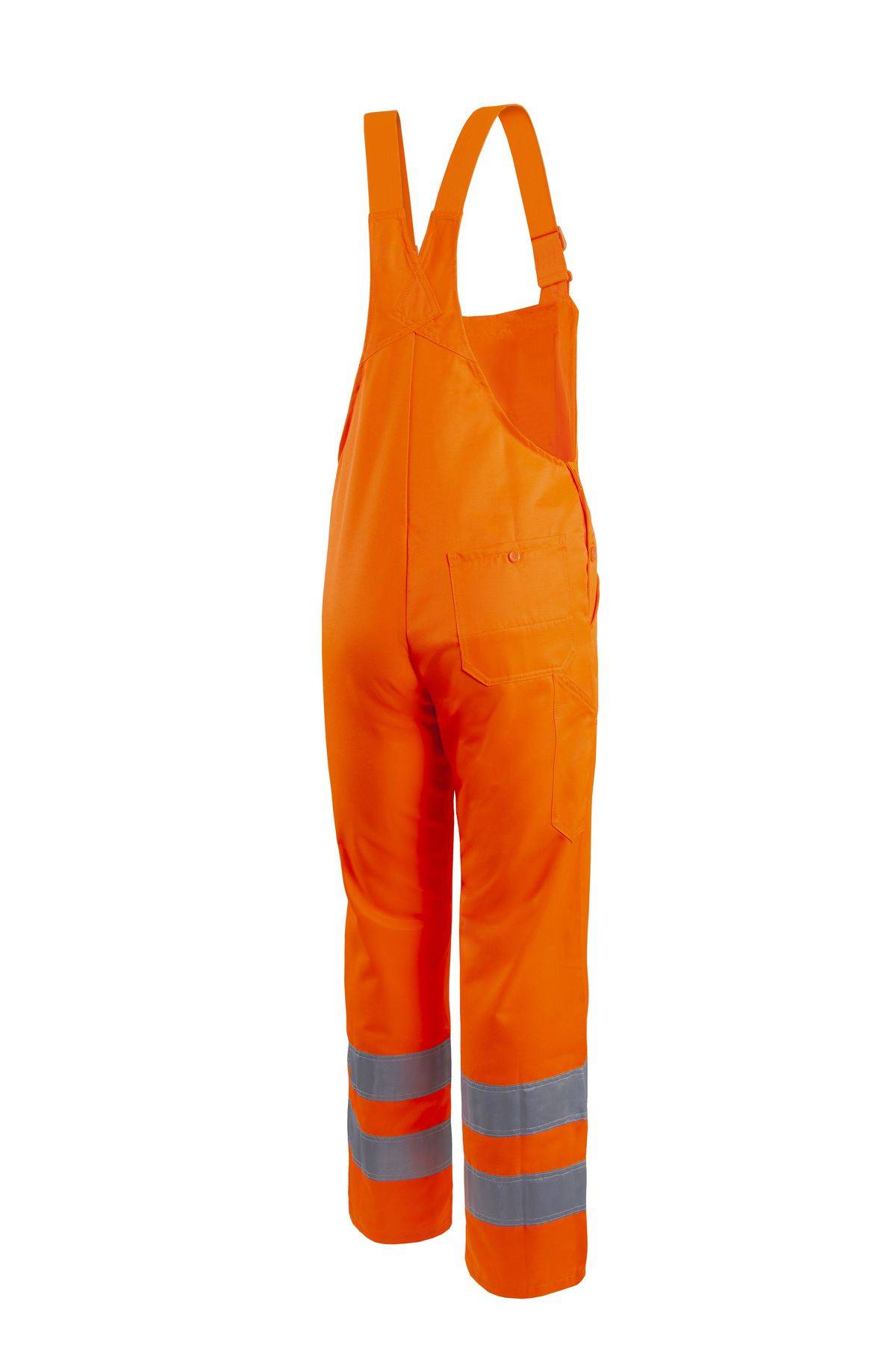Qualitex Arbeitshose 'PRO Warnschutz' in warnorange, Größe: 25 - Latzhose MG 245 g - Warnschutz Blaumann