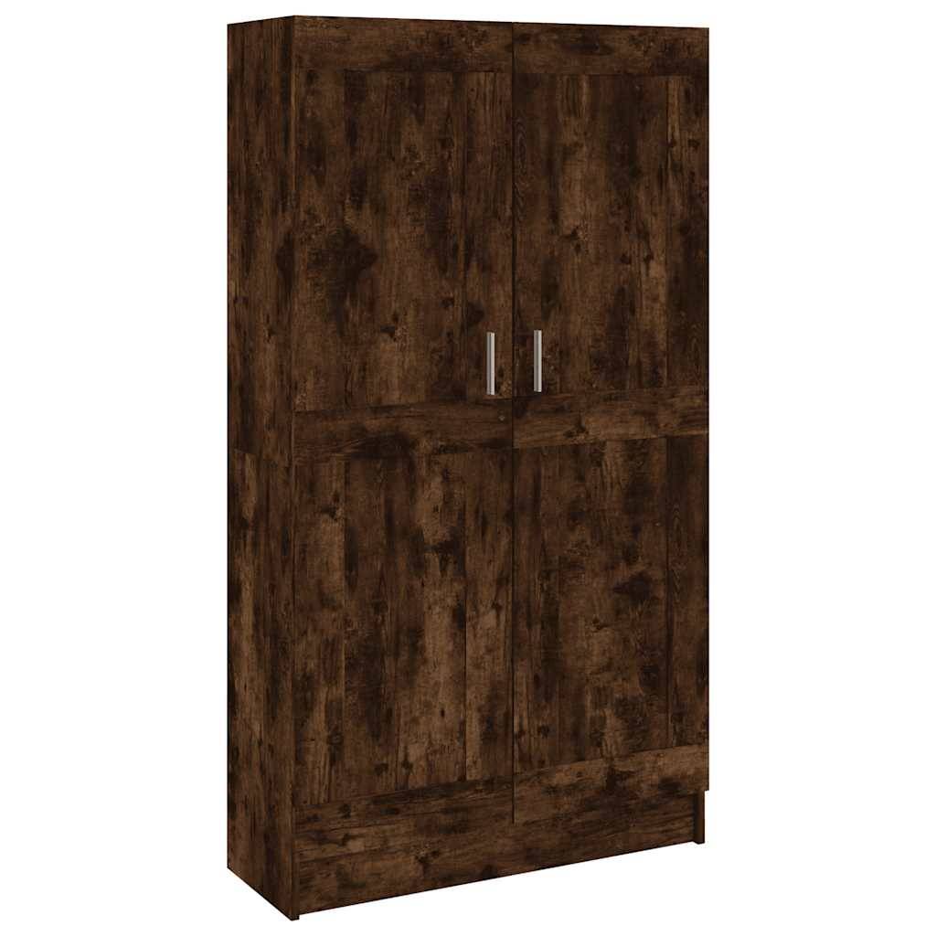 vidaXL Bücherschrank Räuchereiche 82,5x30,5x150 cm Holzwerkstoff