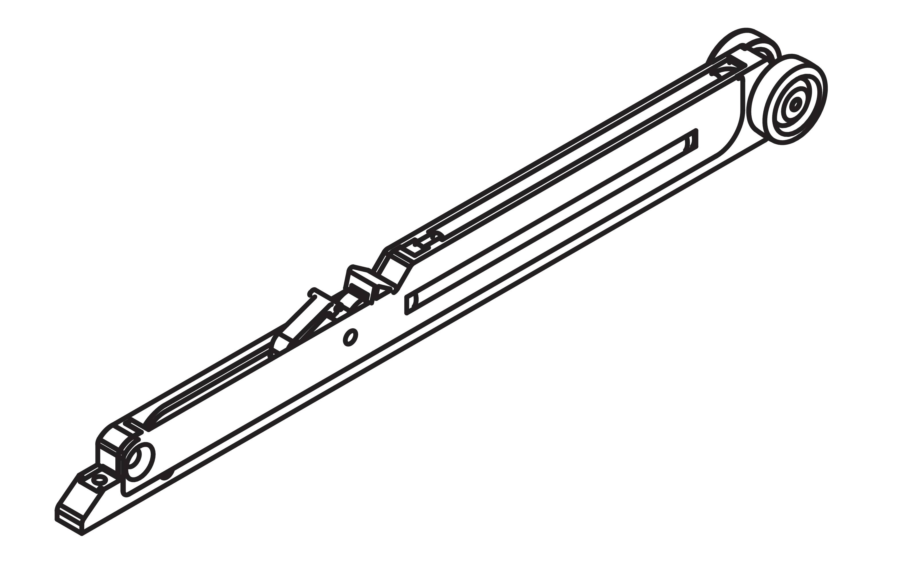 Hawa Porta 100 HMT Pocket, mit Push-to-open, mit Laufschiene, 2000 mm, Aluminium, eloxiert, für 1 Türe