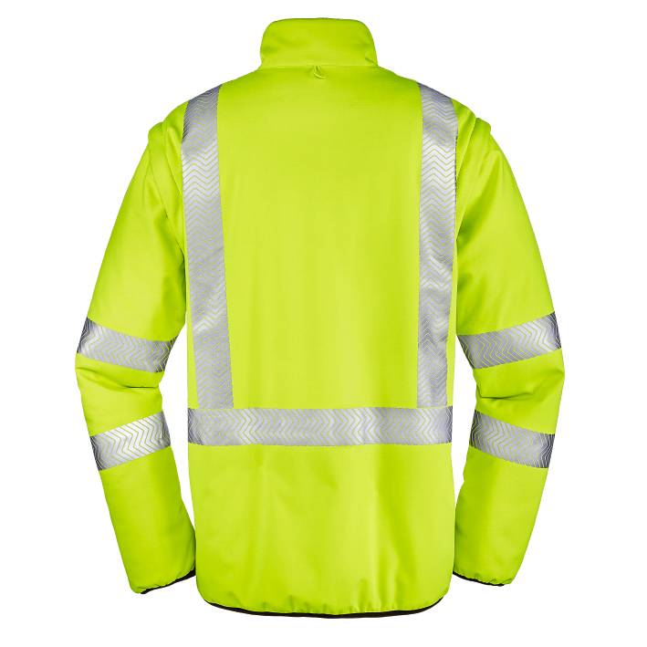 BIG-4-Protect-Workwear, Arbeits-Warnschutz-Jacke, Warn-Wetterschutz-Jacke, Reno, leuchtgelb