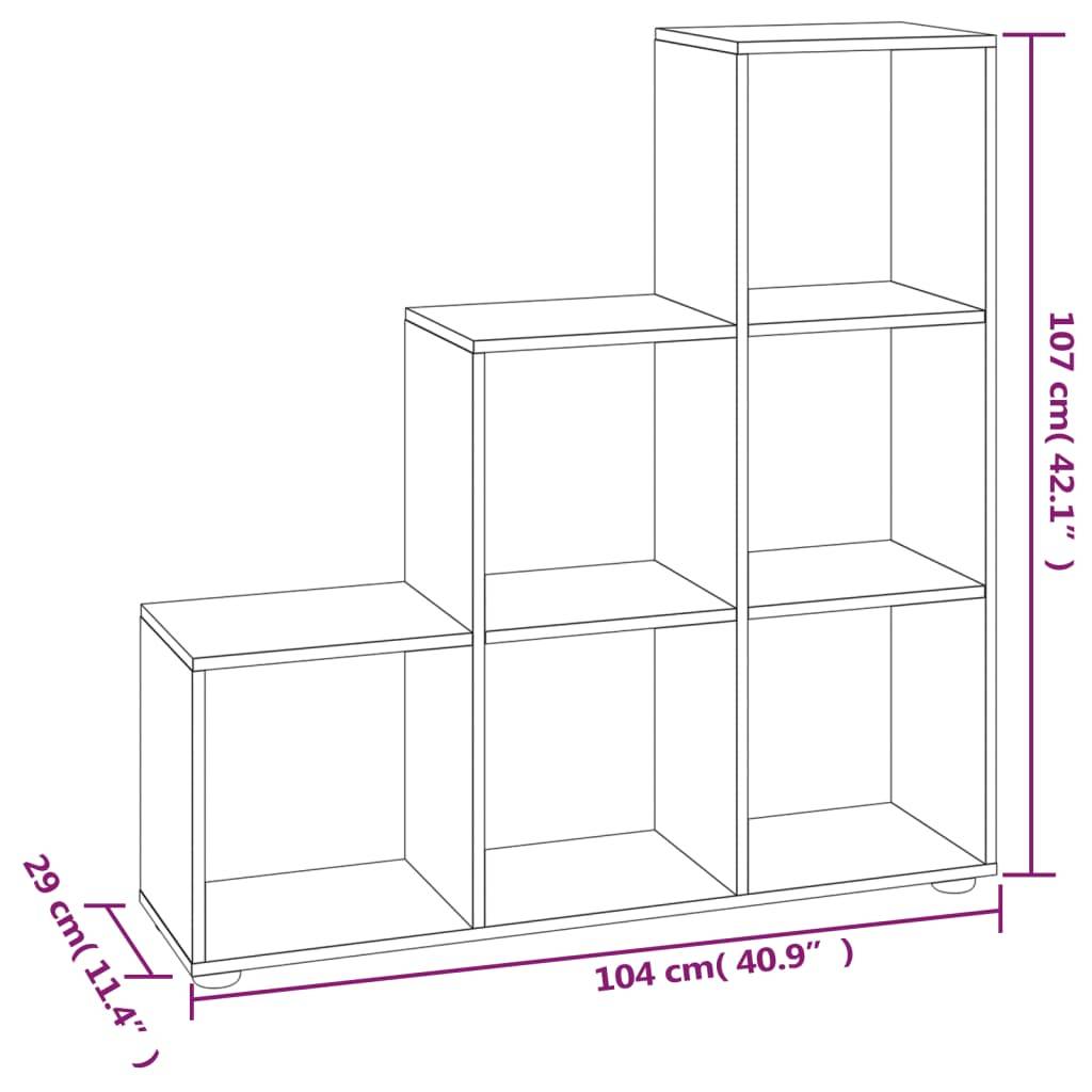 vidaXL Treppenregal Betongrau 107 cm Holzwerkstoff