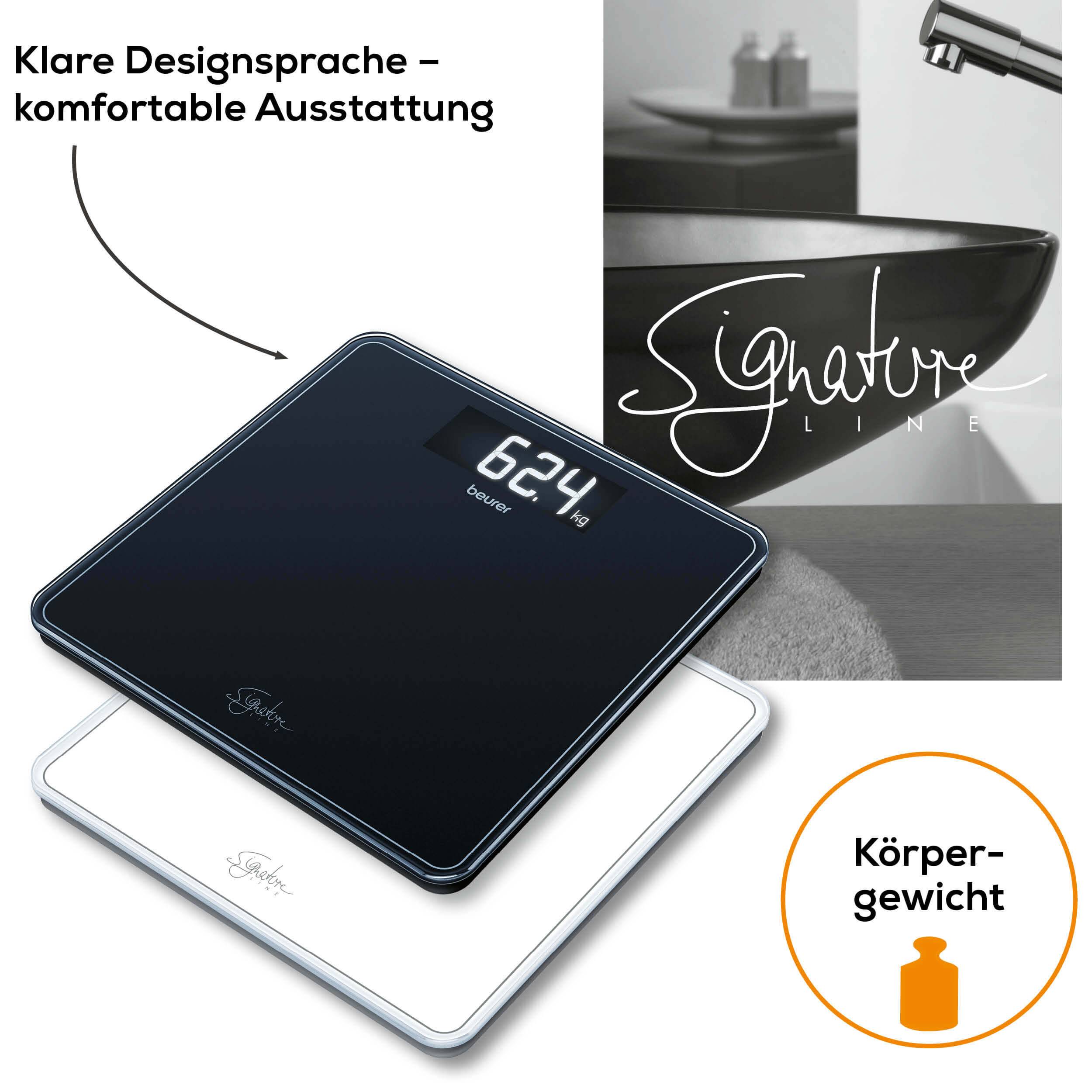 Beurer GS 400 Signature Line Digitale Personenwaage Wägebereich (max.)=200 kg Weiß