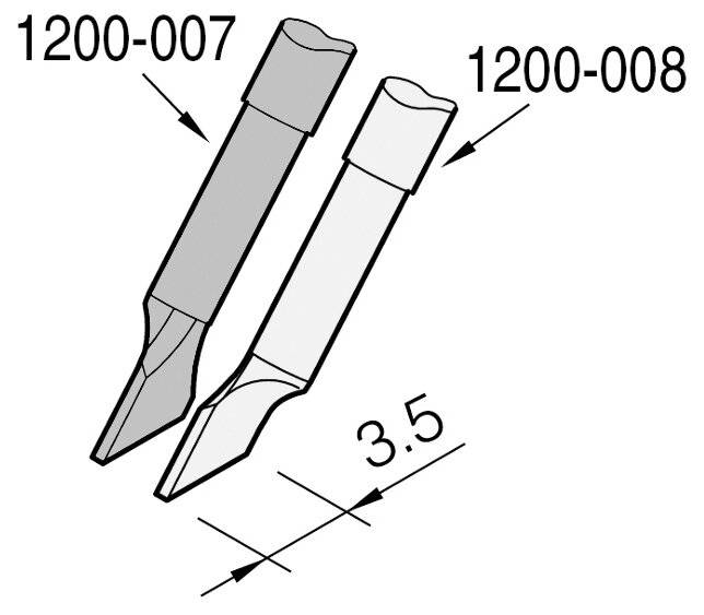 JBC Entlötspitze Serie C120 für Dual-In-Line, C120007/3,5 mm, schräg, rechts