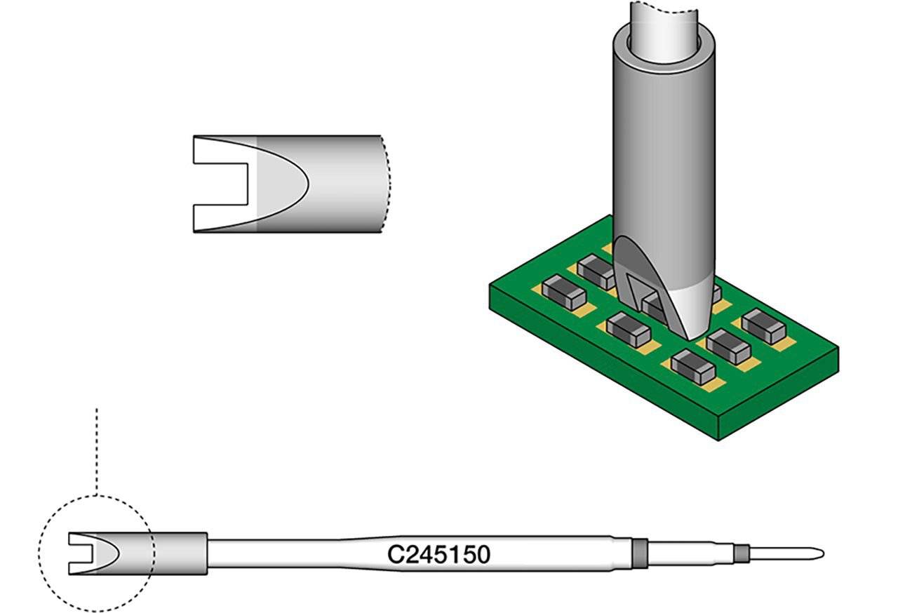 JBC SMD-Entlötspitze Serie C245, C245150/2,2 x 3,5 mm, für Chip-Komponenten