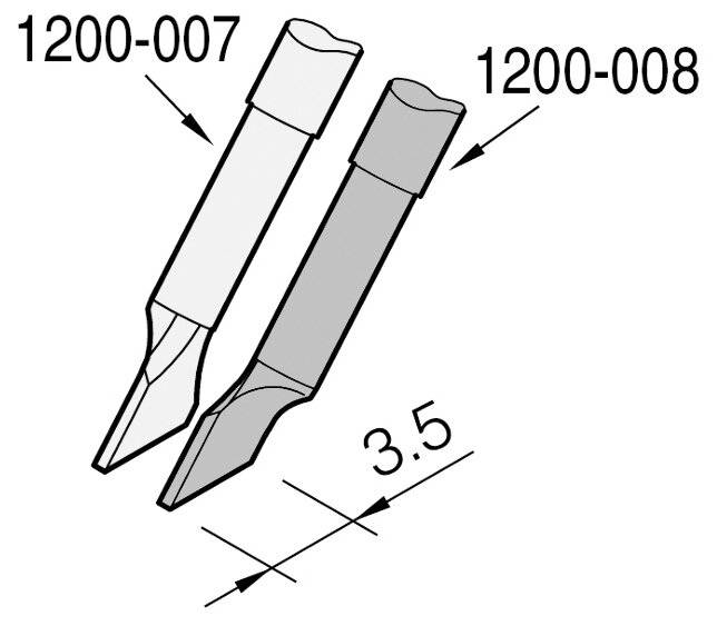 Entlötspitze klingenförmig links, 3,5 x 0,7 mm, C120008