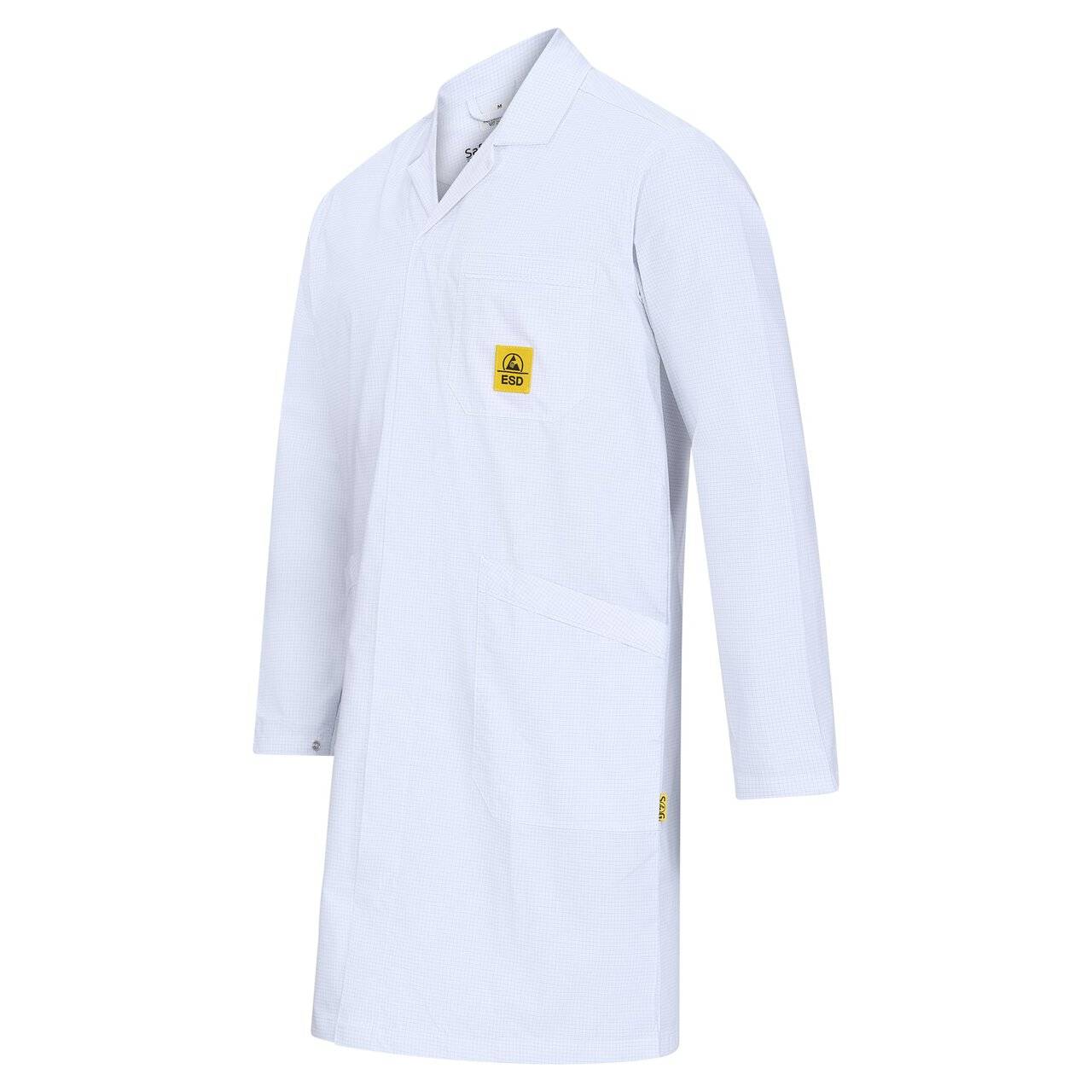 SafeGuard by Weidinger ESD-Arbeitsmantel Pro Line PLUS, langarm, unisex, 185 g/m², weiß, XS