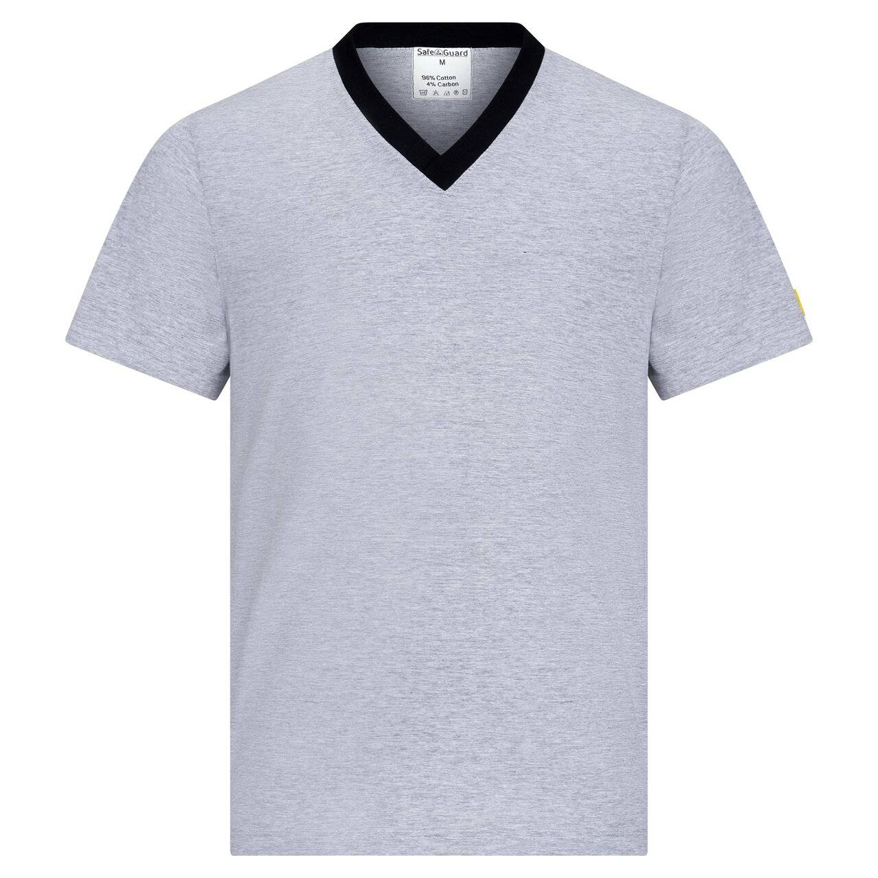 ESD-Shirt, V-Ausschnitt, hellgrau/schwarz, 150g/m², XL