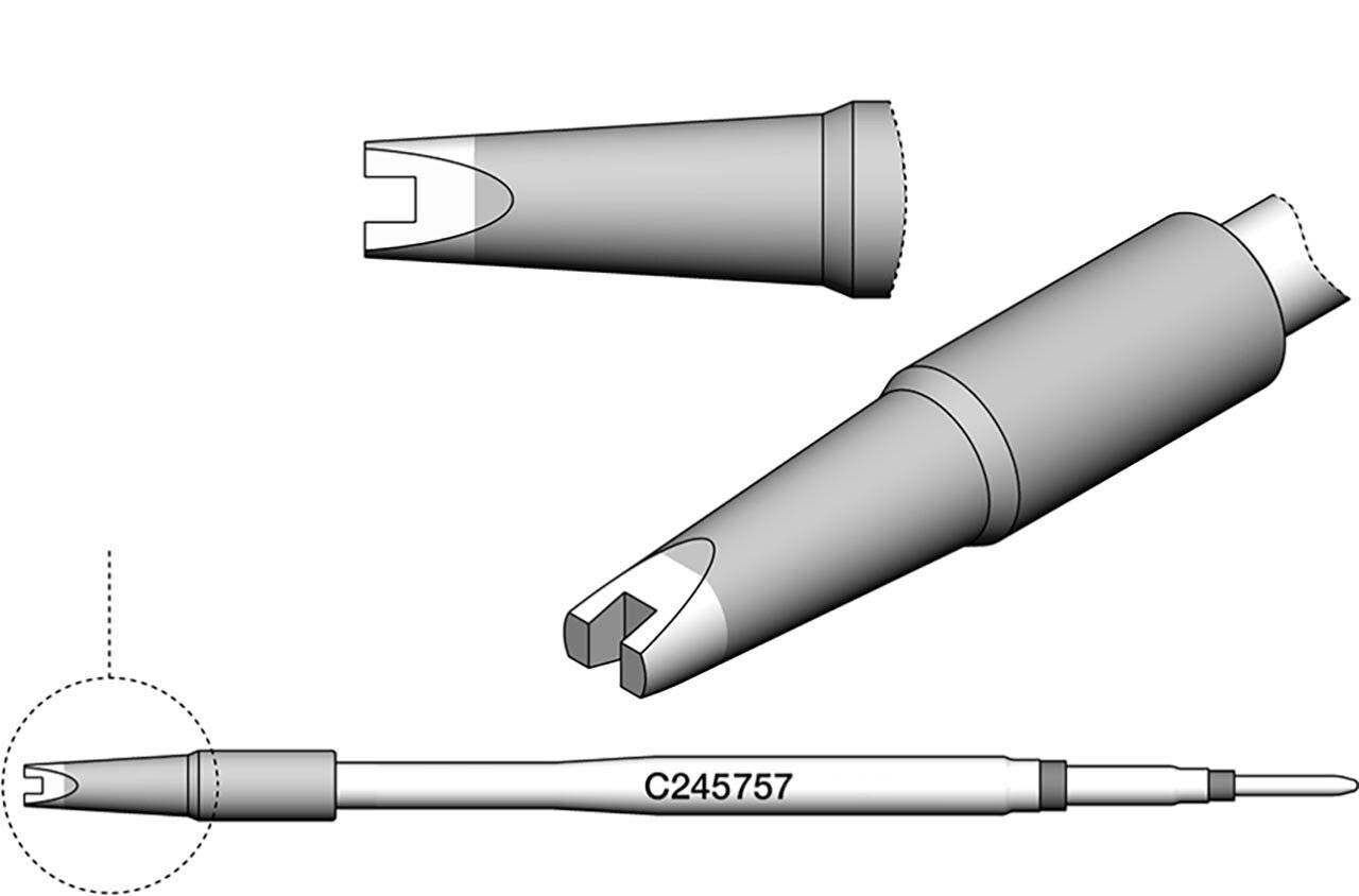 JBC Lötspitze Serie C245 Sondertypen, C245757/1,25 mm, SMD Auslötpinzette