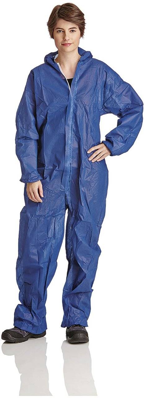 PP-Overall, 50g/qm, mit Kapuze, atmungsaktiv, blau, Größe XXXL