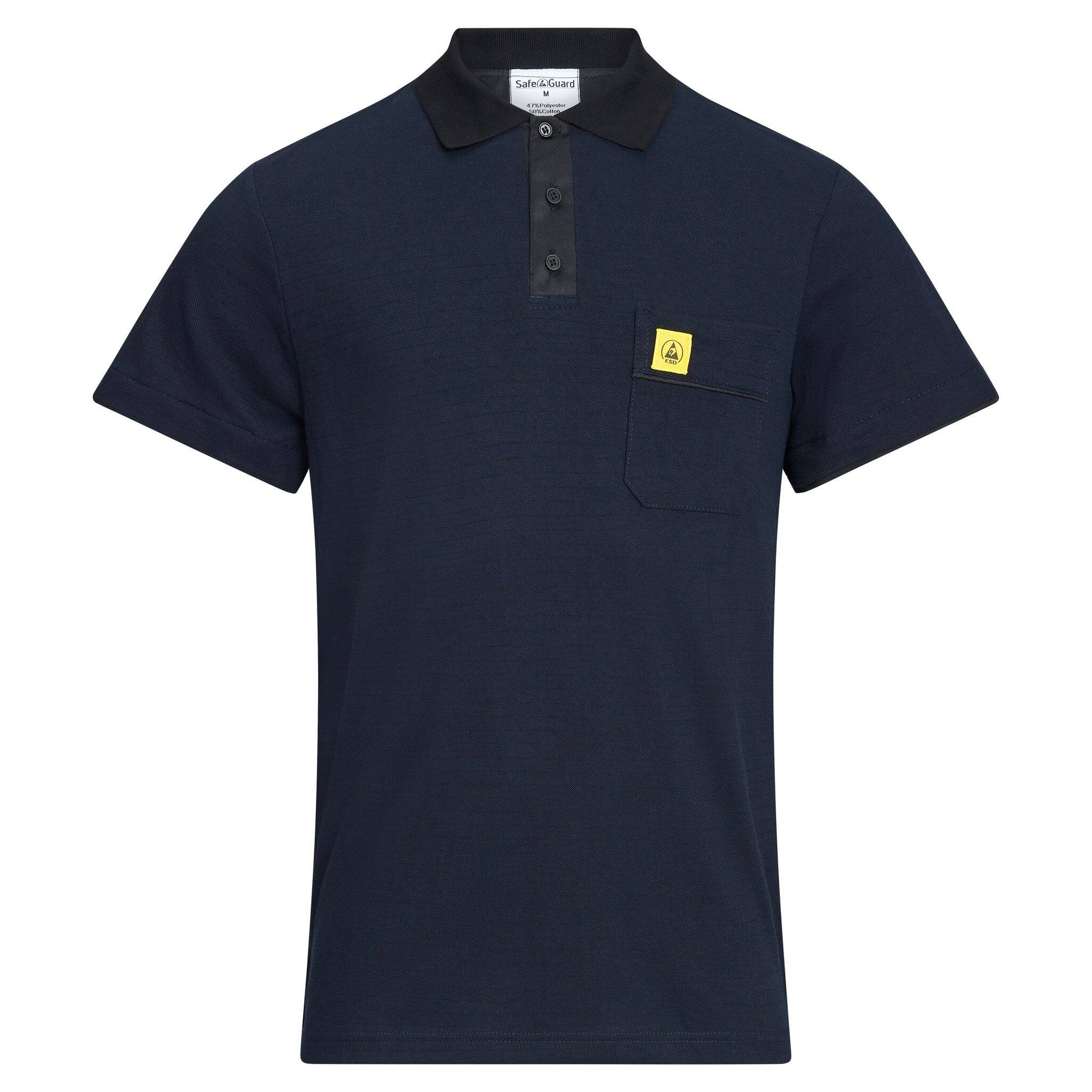 ESD-Poloshirt PRO PLUS, 210g/m², navyblau/schwarz, M