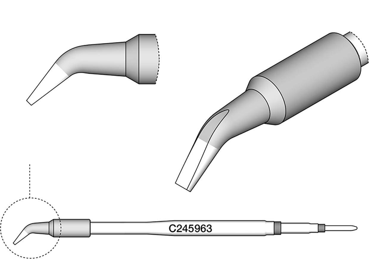 Lötspitze gewinkelt, 1,8 x 0,8 mm, C245963