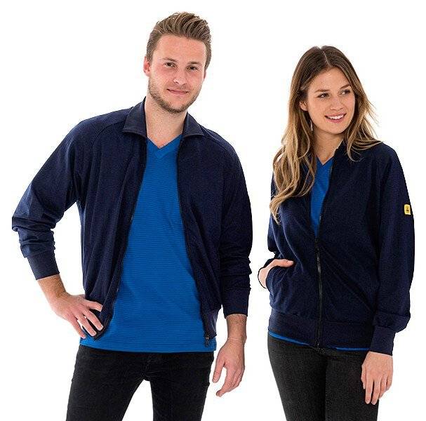 ESD-Sweatjacke mit Zip, 260g/m², marineblau, 4XL