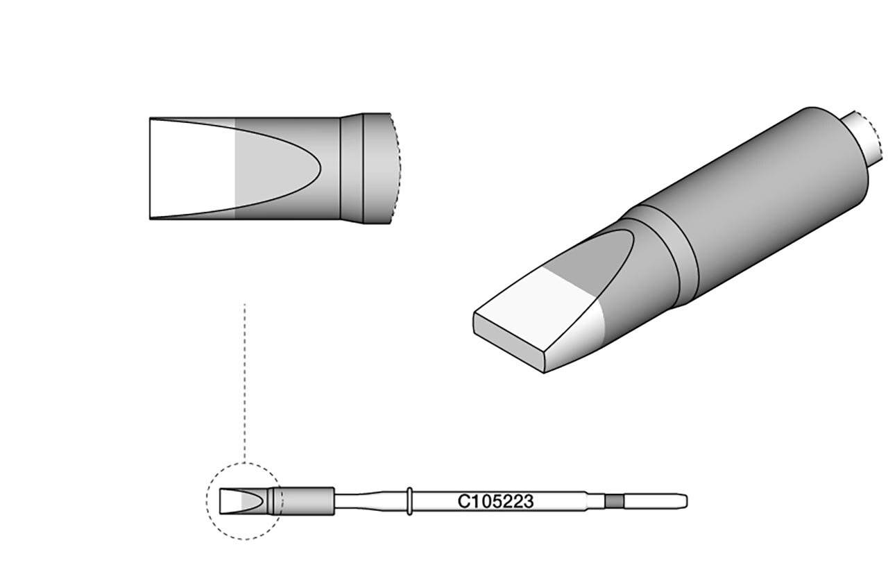 Lötspitze meißelförmig, gerade, 2,4 x 0,6 mm, C105223