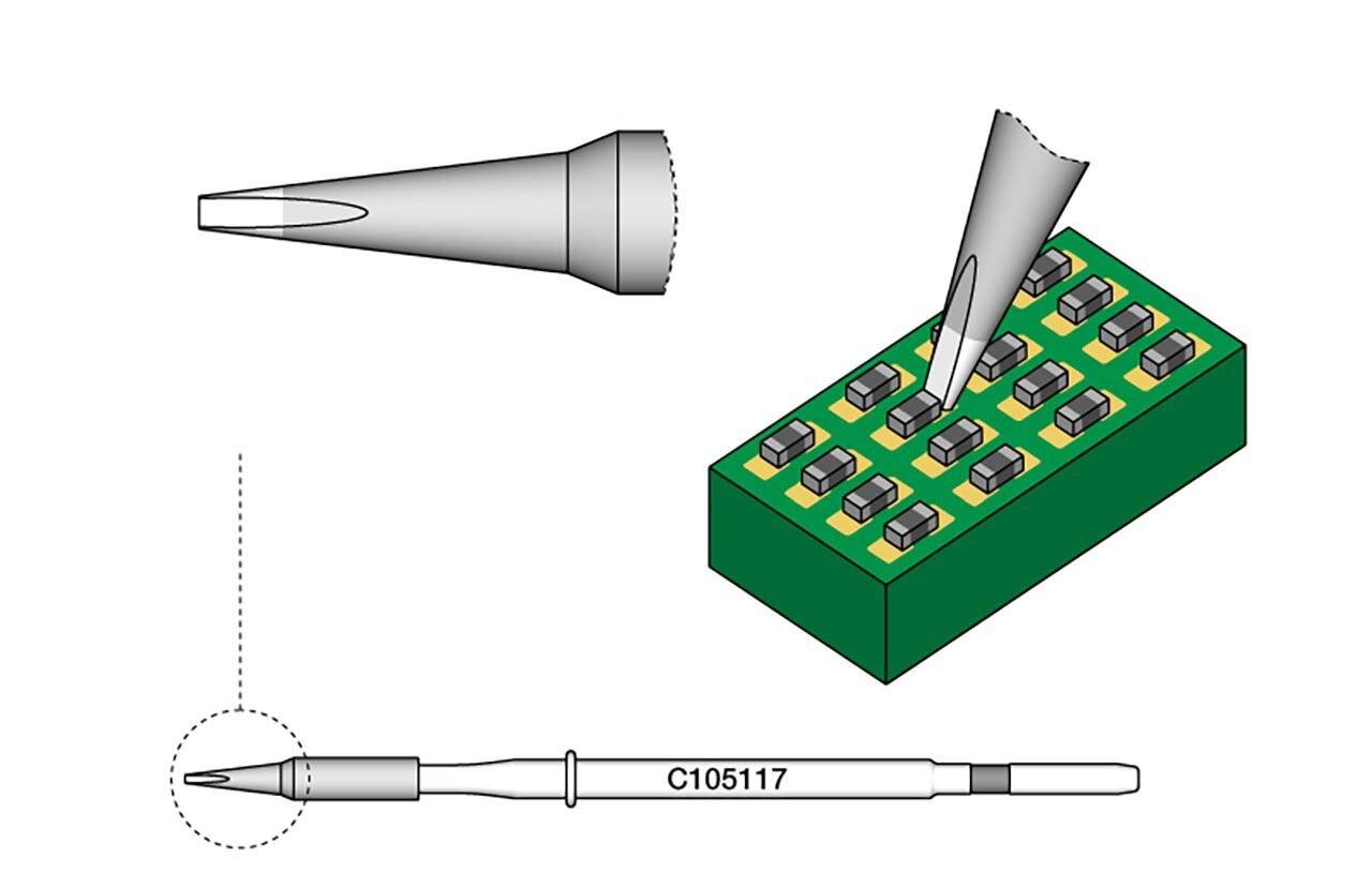 Lötspitze meißelförmig, gerade, 0,4 x 0,2 mm, C105117
