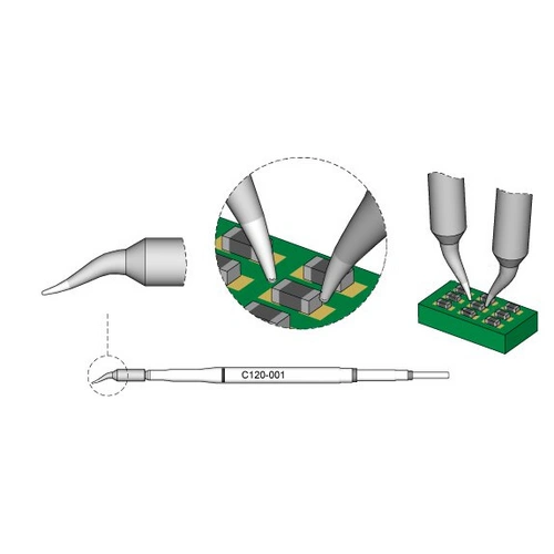 JBC Entlötspitze Serie C120 für Dual-In-Line, C120001/0,2 mm, gerade JBC Entlötspitze Serie C120 für Dual-In-Line, C120001/0,2 mm, gerade