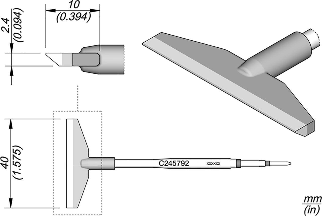 Lötspitze klingenförmig, 40 mm, C245792